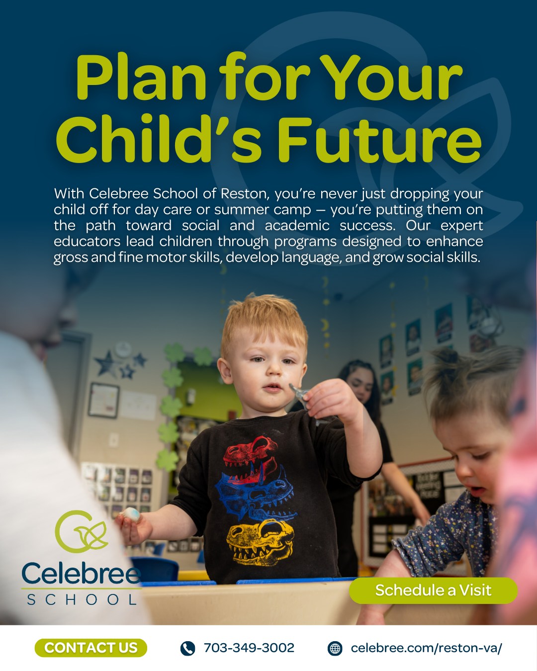 Celebree School of Reston Facebook ad: Enroll Now!