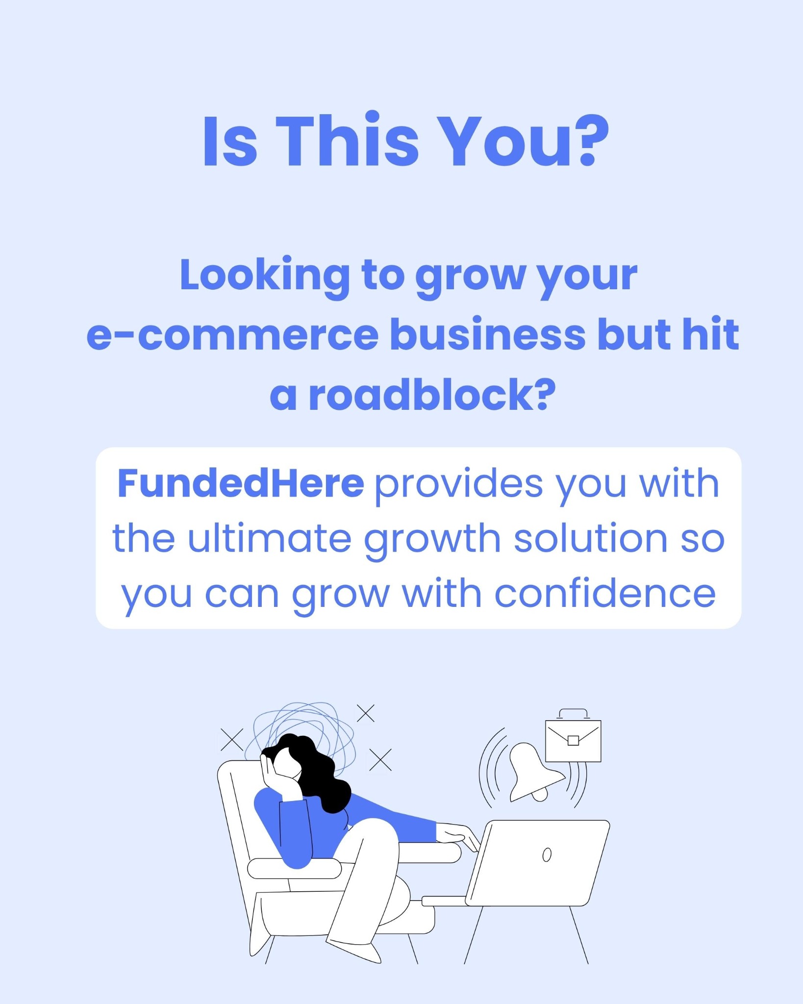 FundedHere Facebook ad: Ready to scale your e-commerce brand in 2026?