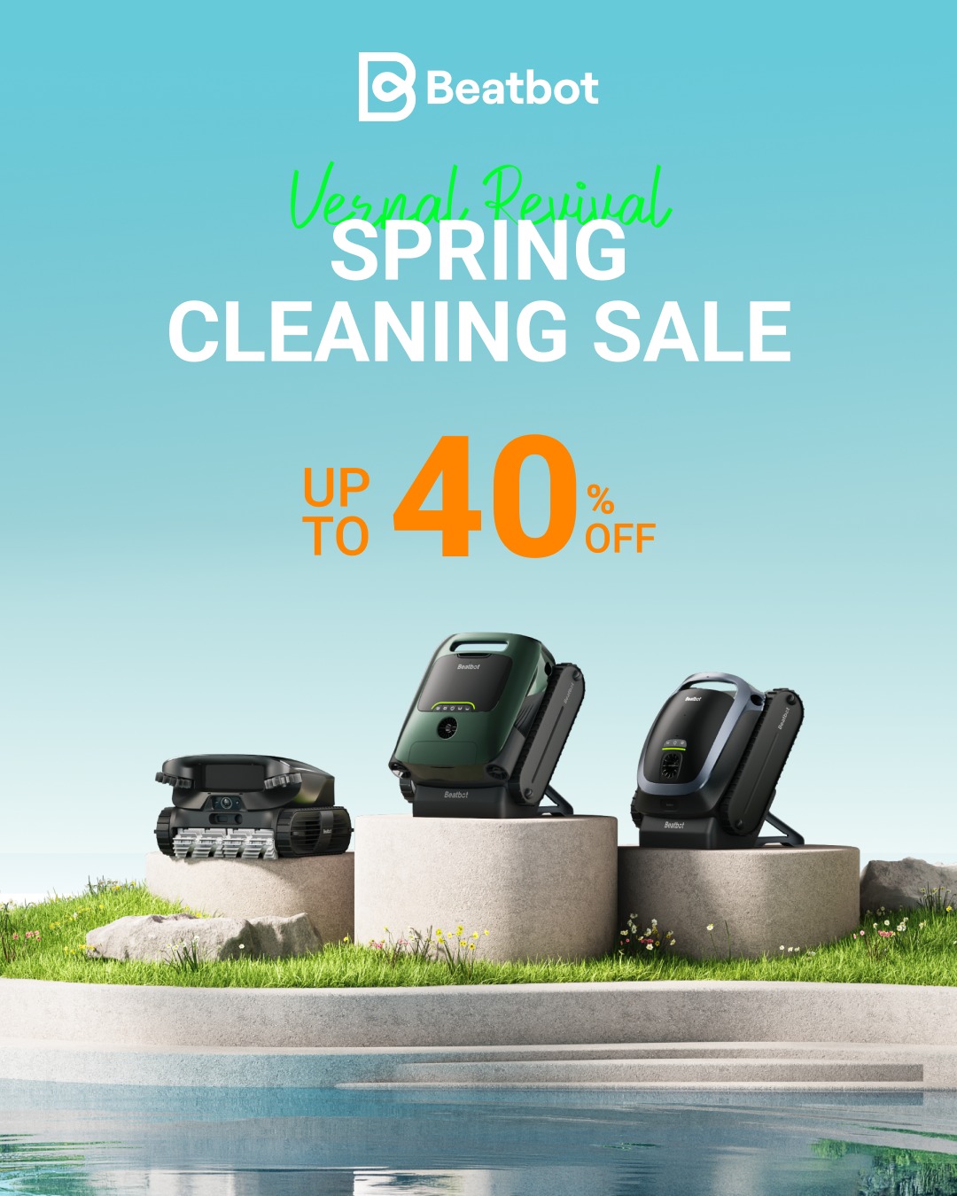 Beatbot Facebook ad: For a lot of pool owners, spring means…