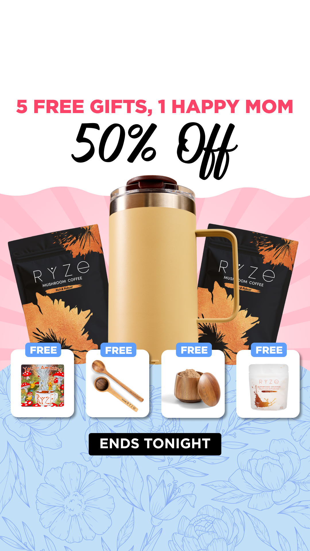 RYZE Superfoods Facebook ad: Pour Yourself a Better Cup of Coffee