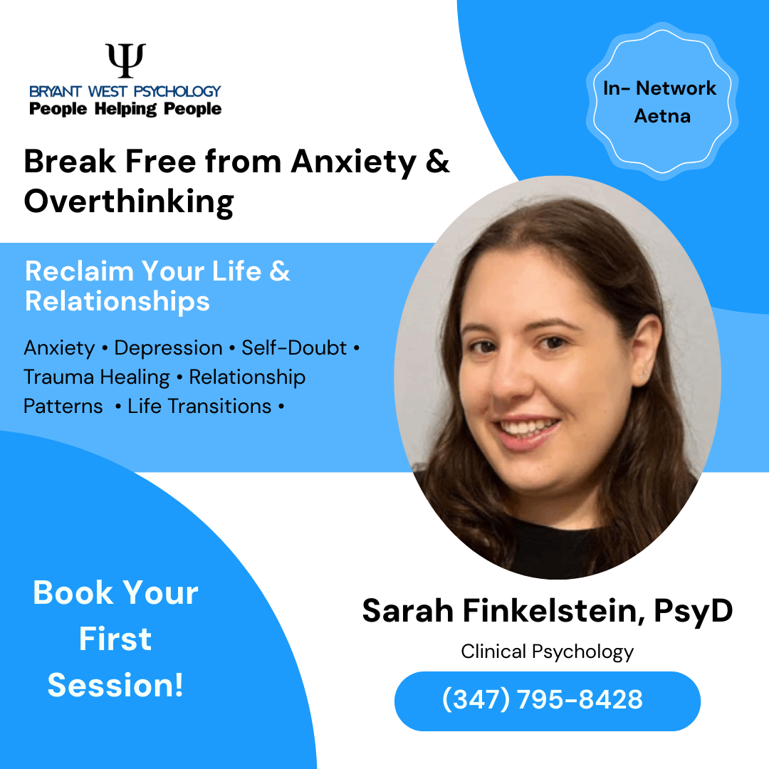 Bryant West Psychology in the Heart of New York City Facebook ad: Individual & Couples Therapy Available