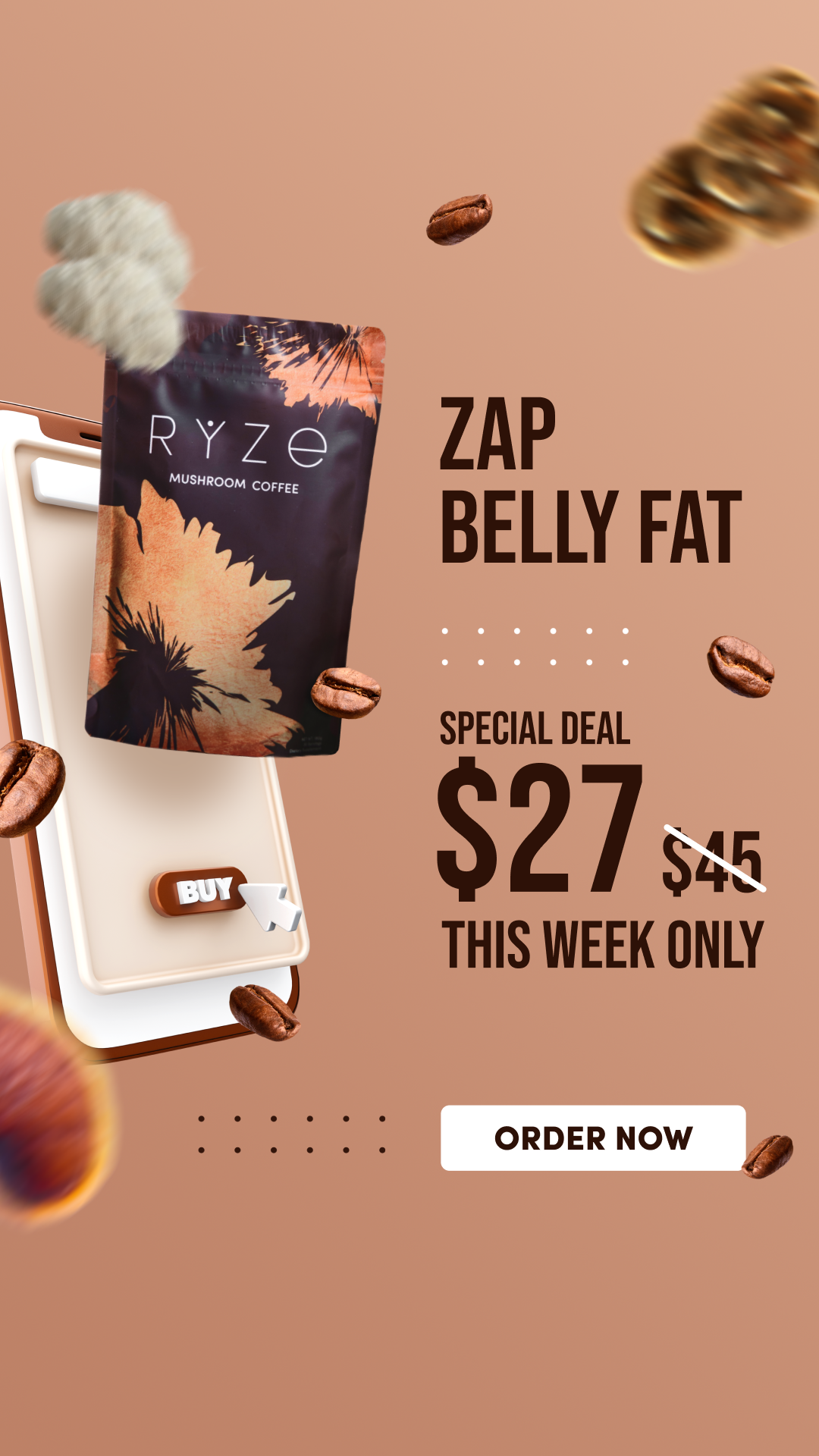 RYZE Superfoods Facebook ad