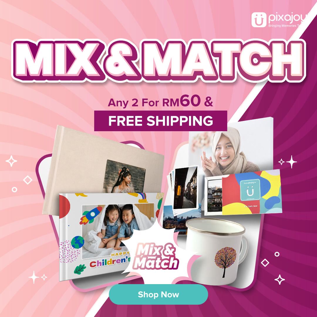 Pixajoy Photobook Facebook ad: Pick Any 2 For RM60