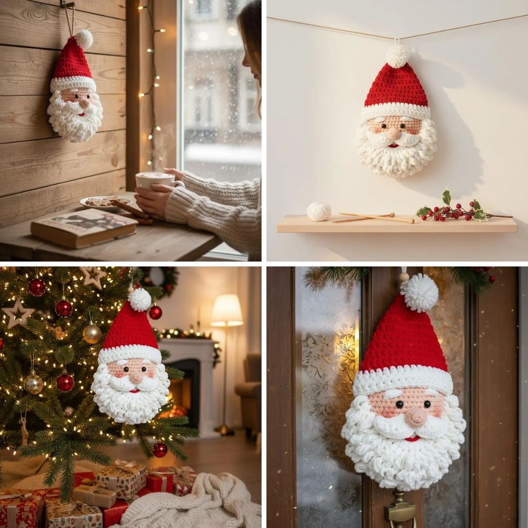 Yarnelleshop Facebook ad: Santa Claus Door Hanger Crochet Pattern