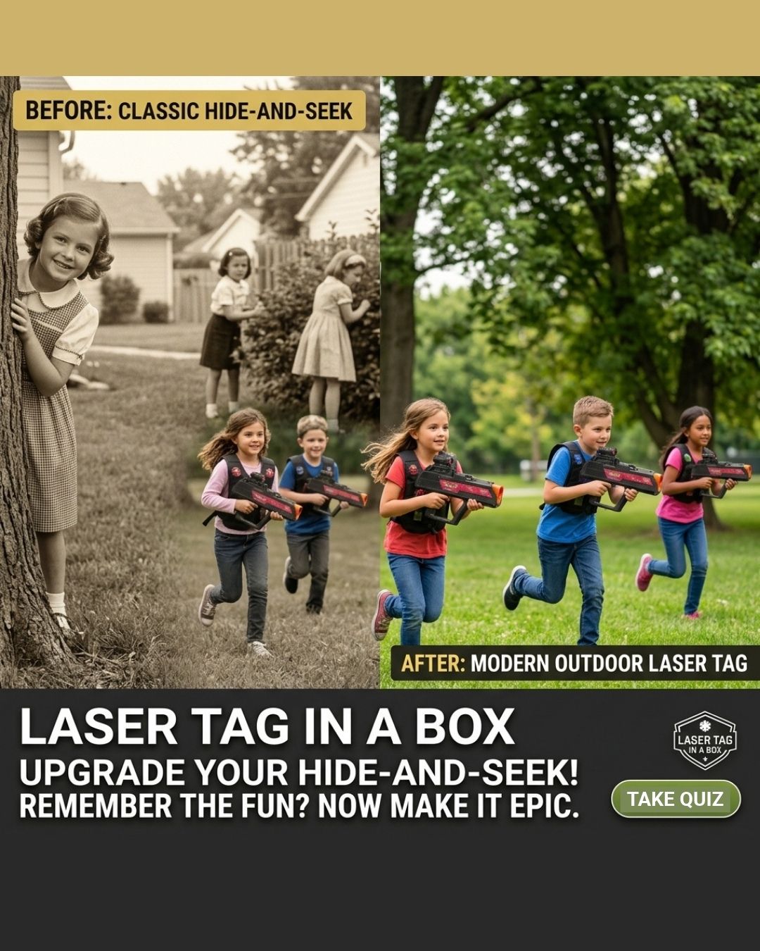 Laser Tag in a Box Facebook ad: FORGET THE OVERPRICED EXCURSIONS: The Incursion in a Box…