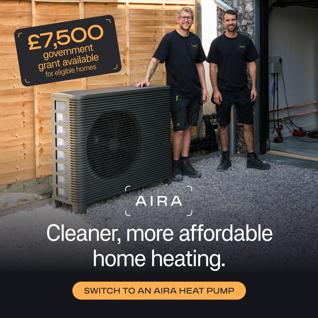 Aira Facebook ad: Switch to an Aira heat pump today.