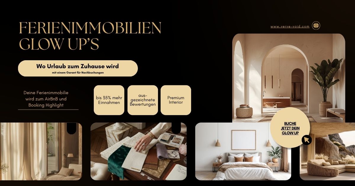 Verve & Void Facebook ad: Deine Ferienimmobilie verdient endlich ihren GLOW UP!