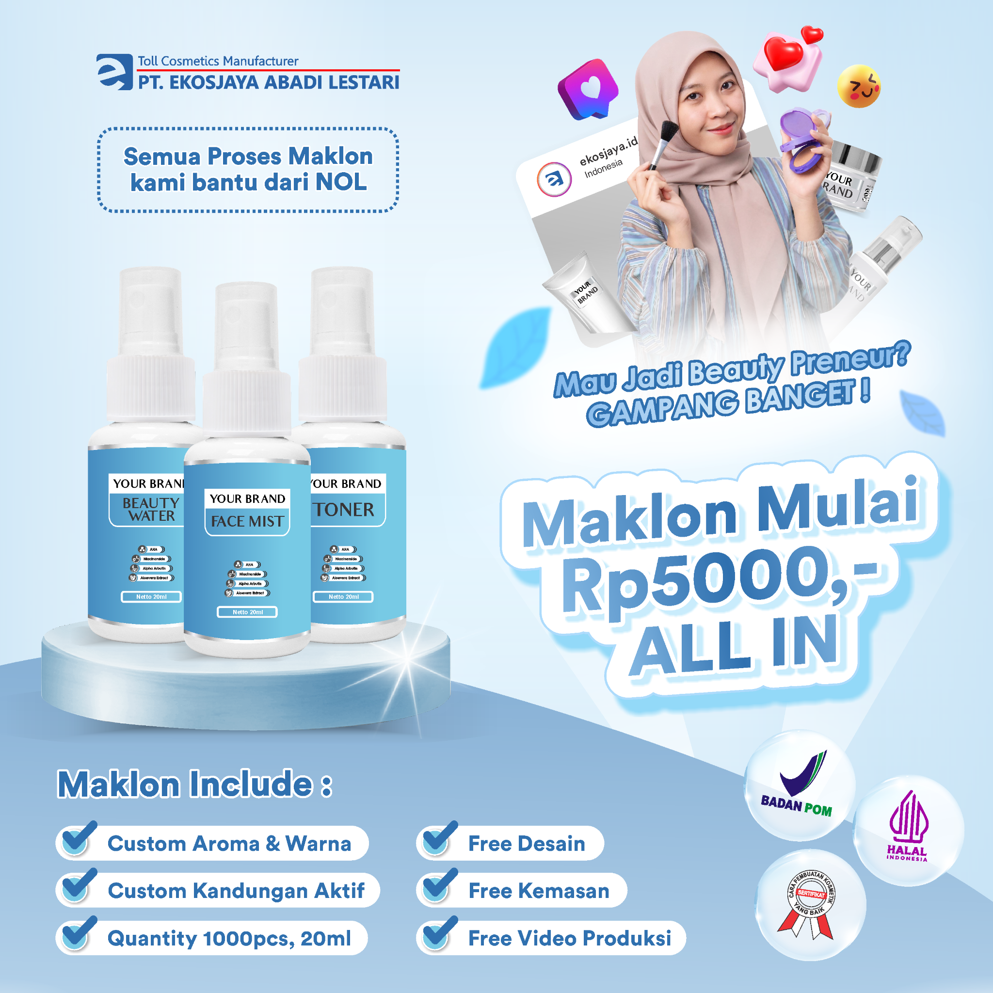 Maklon Kosmetik - PT. Ekosjaya Abadi Lestari Facebook ad