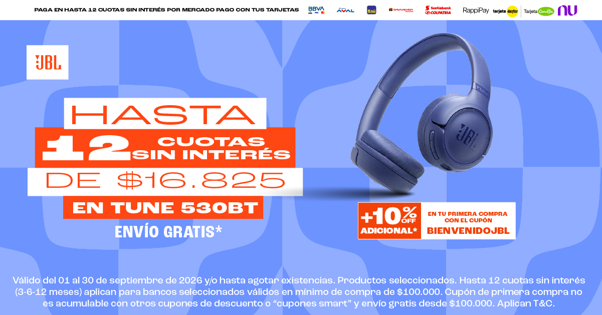 JBL Colombia Facebook ad: Hasta 12 cuotas sin interés*