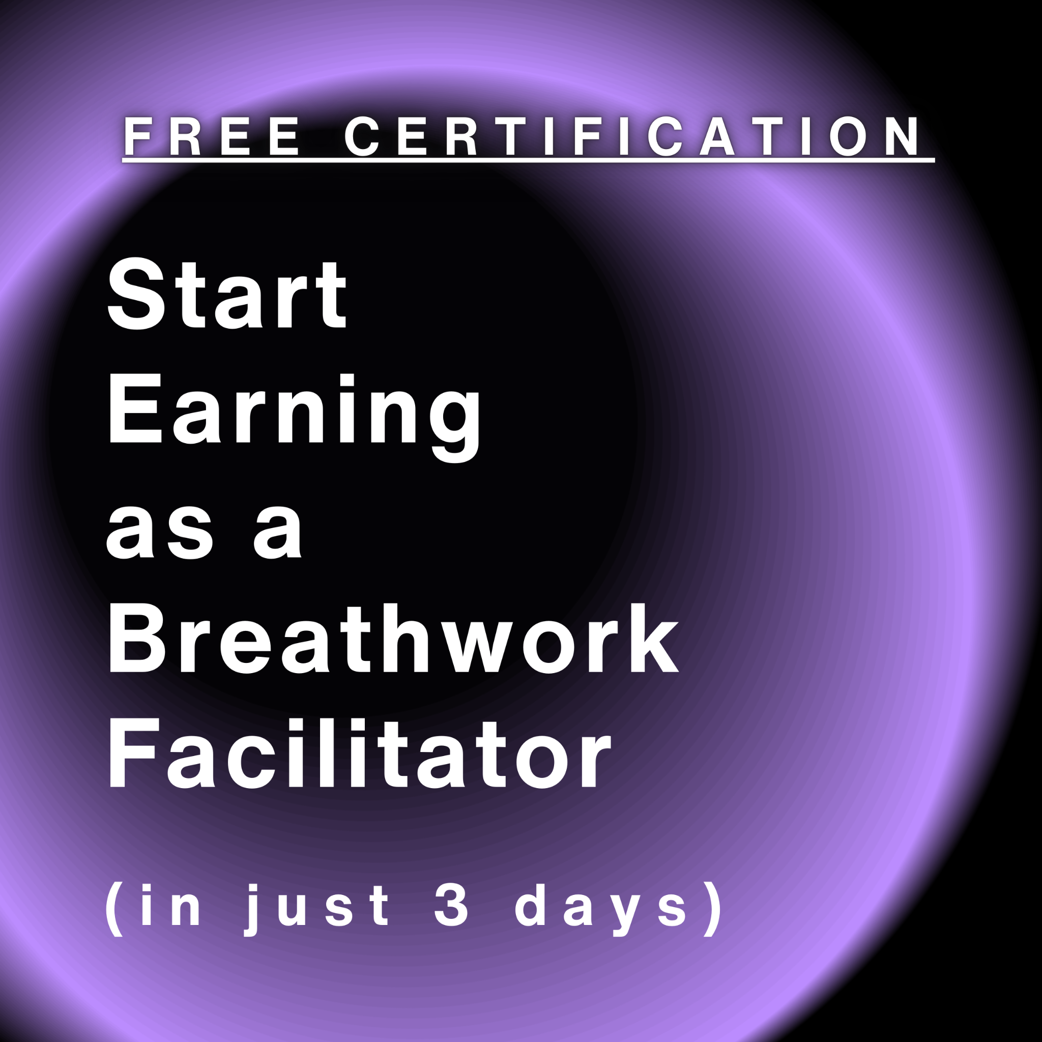 Aaryn Longmore Facebook ad: FREE BREATHWORK FACILITATOR CERTIFICATION