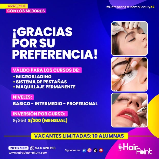 HAIR POINT Instituto De Cosmetología , Estilismo y Estética Integral Facebook ad