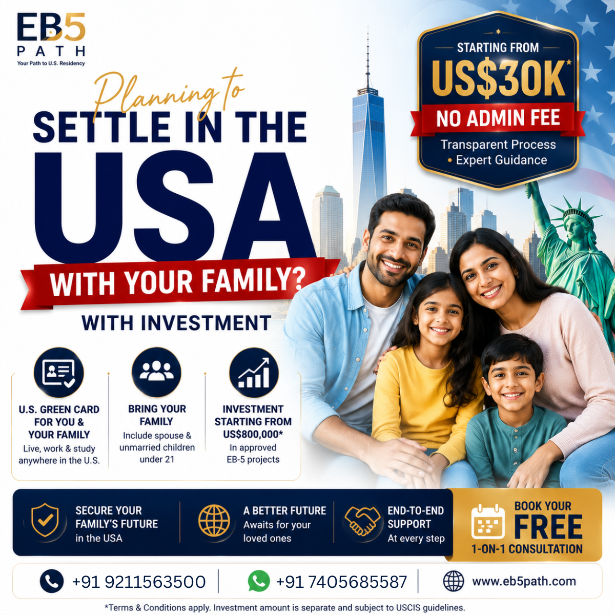 EB5 Path Facebook ad: Start Your U.S. Green Card Journey