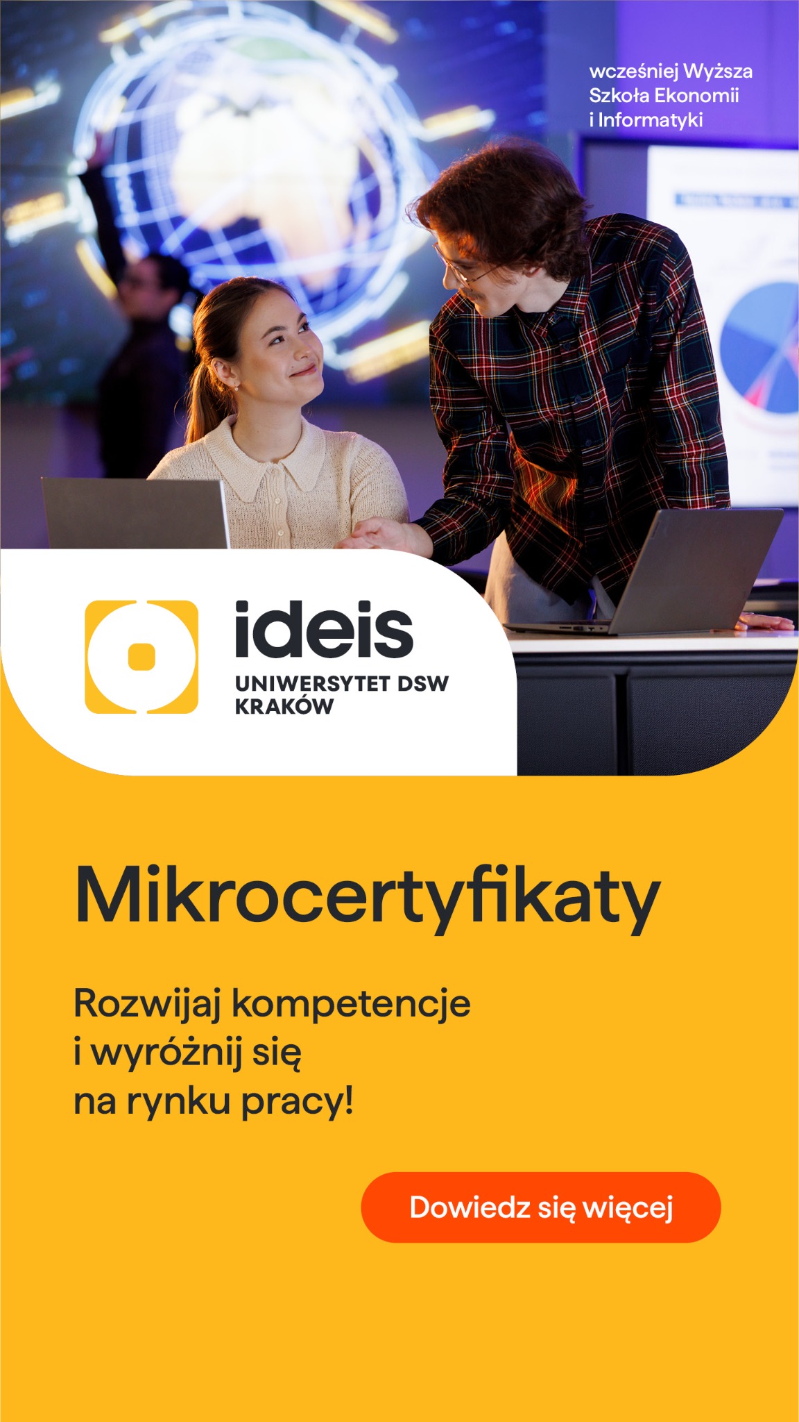 Uniwersytet DSW Ideis Kraków - wcześniej Wyższa Szkoła Ekonomii i Informatyki Facebook ad