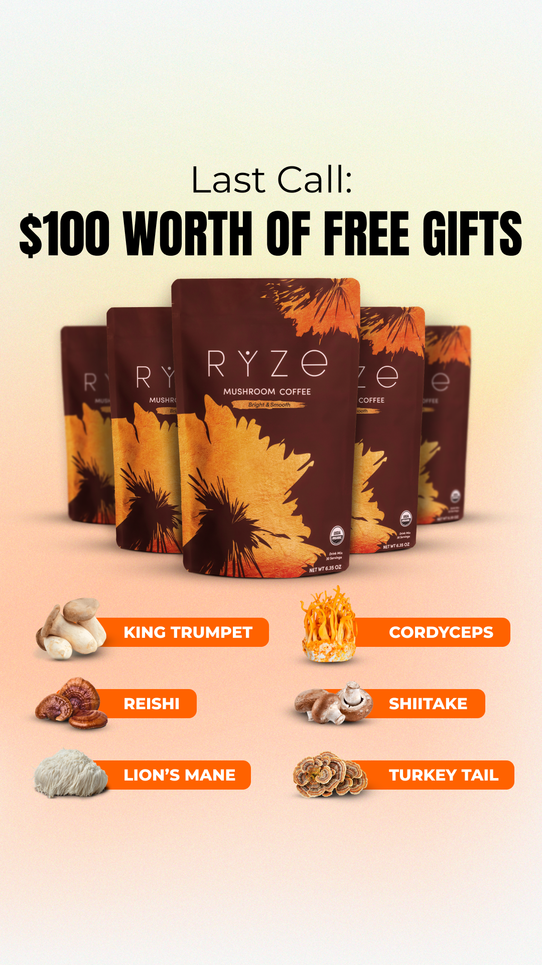 RYZE Superfoods Facebook ad