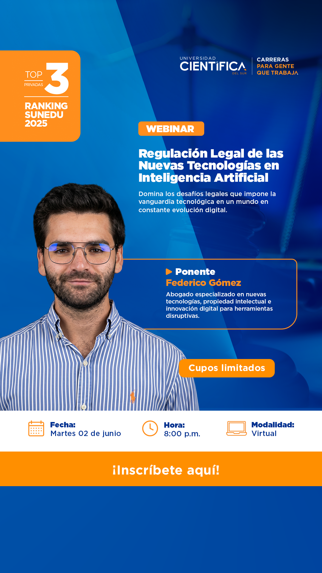 Carreras para gente que trabaja - Universidad Científica del Sur Facebook ad from May 12, 2026