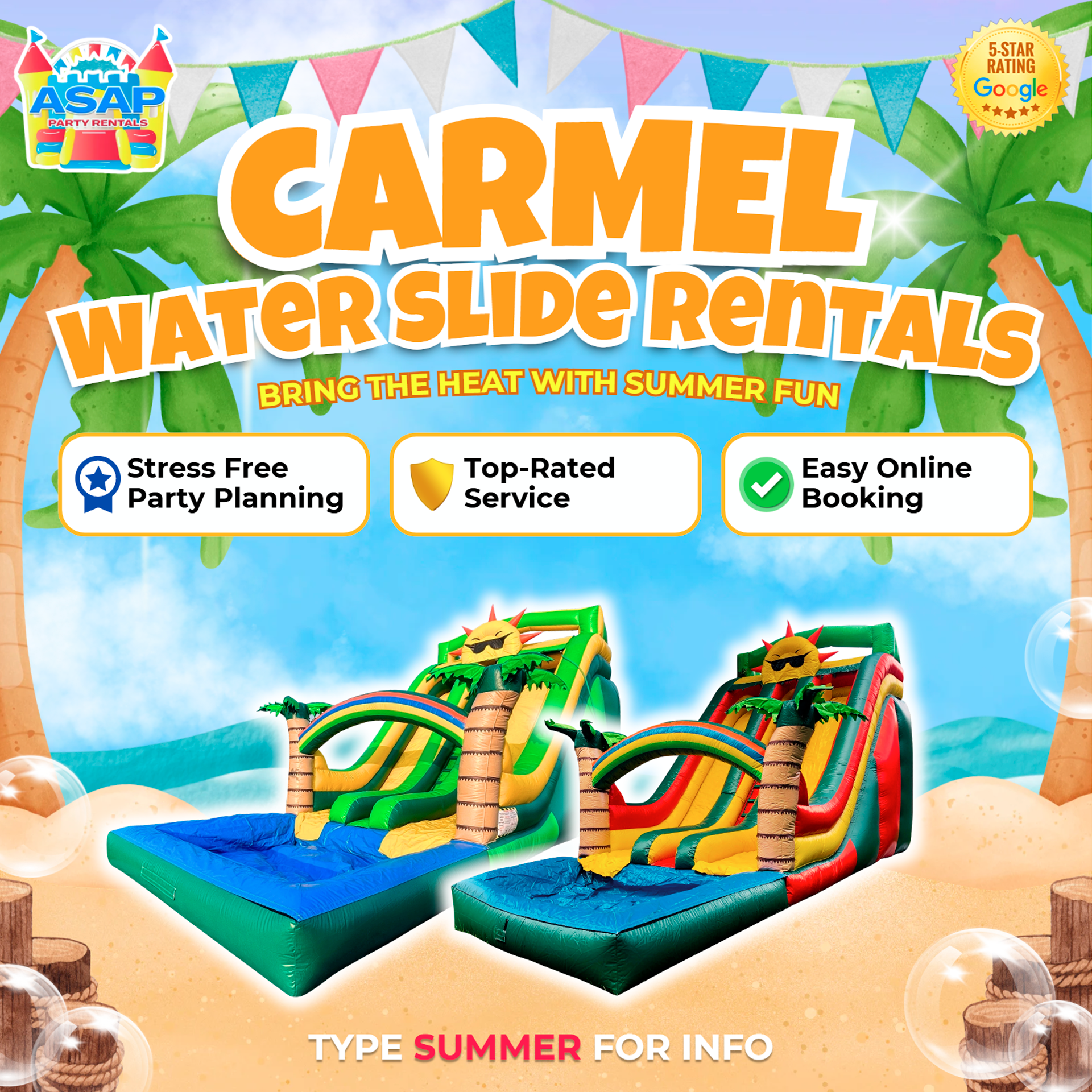 ASAP Party Rentals Facebook ad: SAVE YOUR DATE NOW!