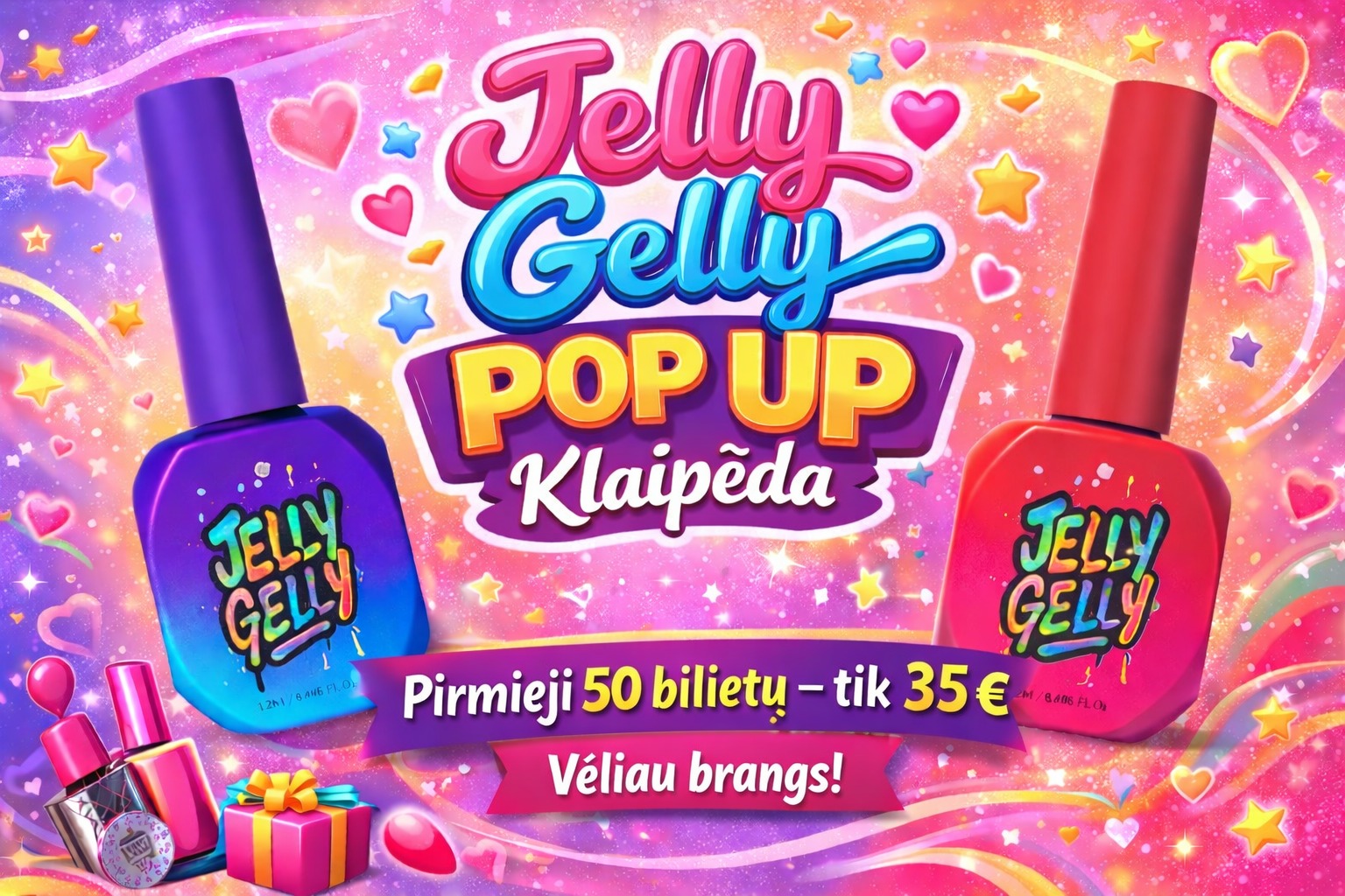 ManikiuroM.lt Facebook ad: JELLY GELLY POP UP | Klaipėda, Balandžio 26d