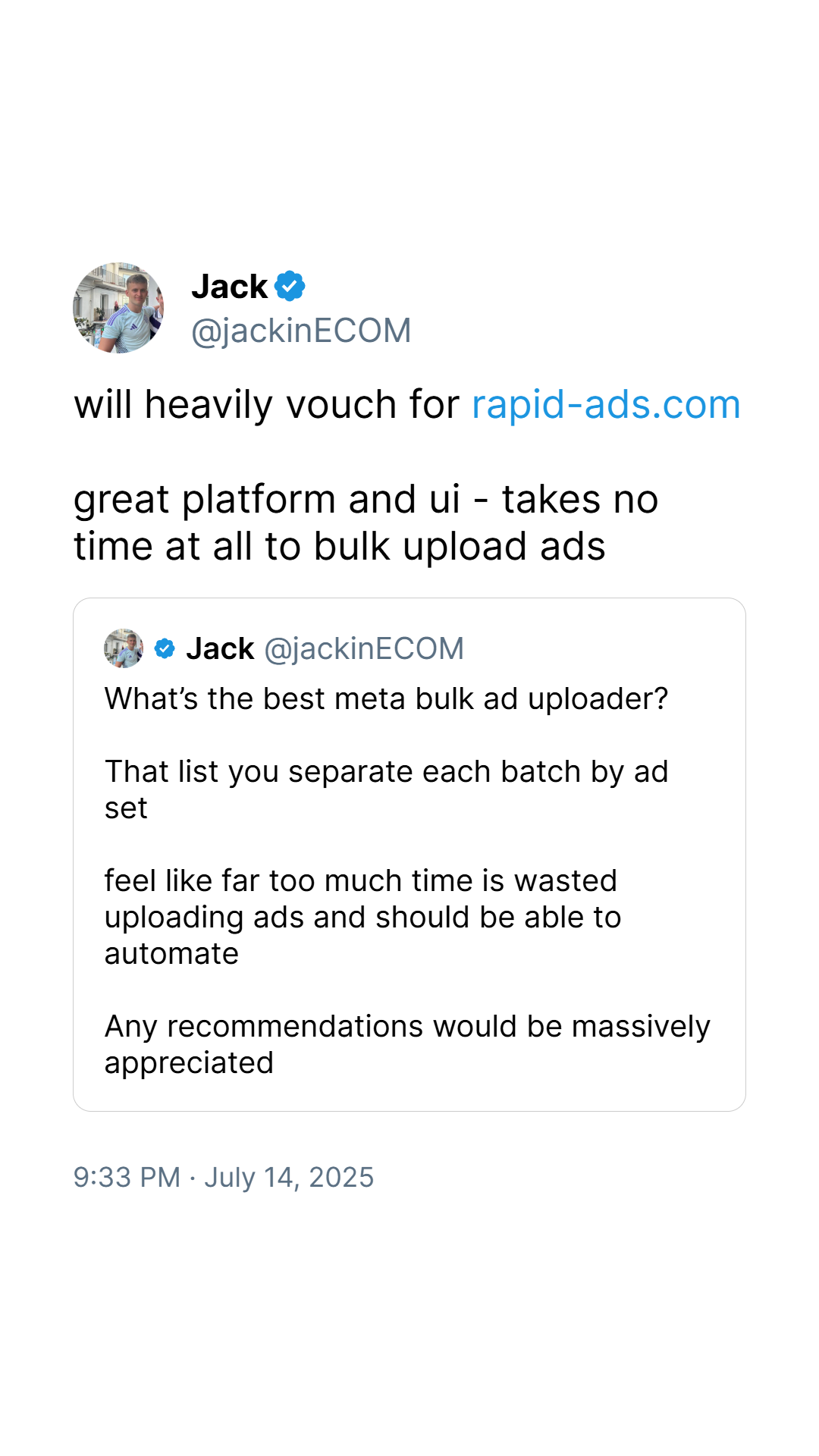 Rapid Ads Facebook ad