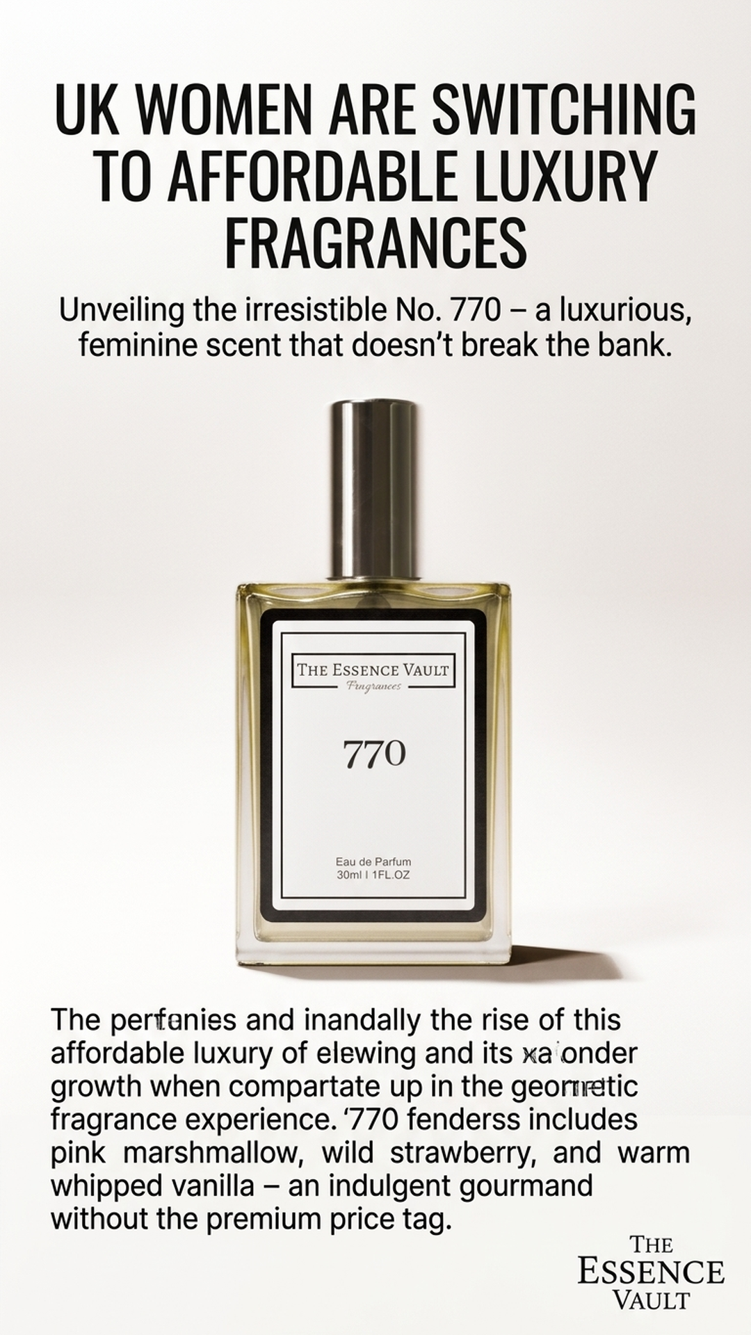 The Essence Vault Facebook ad from Mar 25, 2026