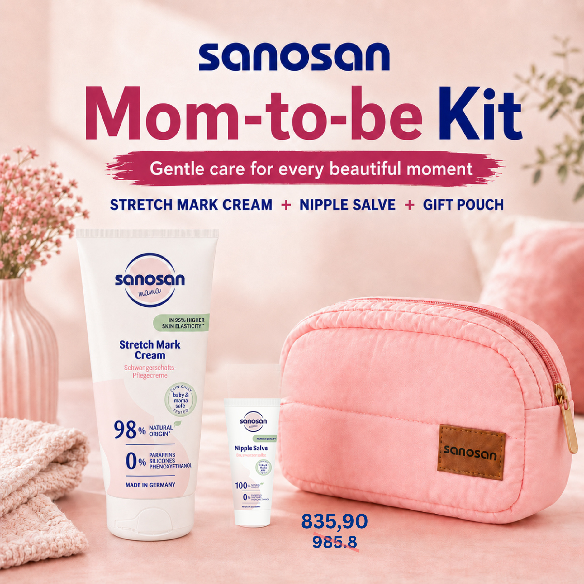 Sanosan Egypt Facebook ad: لأن وسط كل اهتمامك بالبيبي… إنتِ كمان تستحقي العناية…
