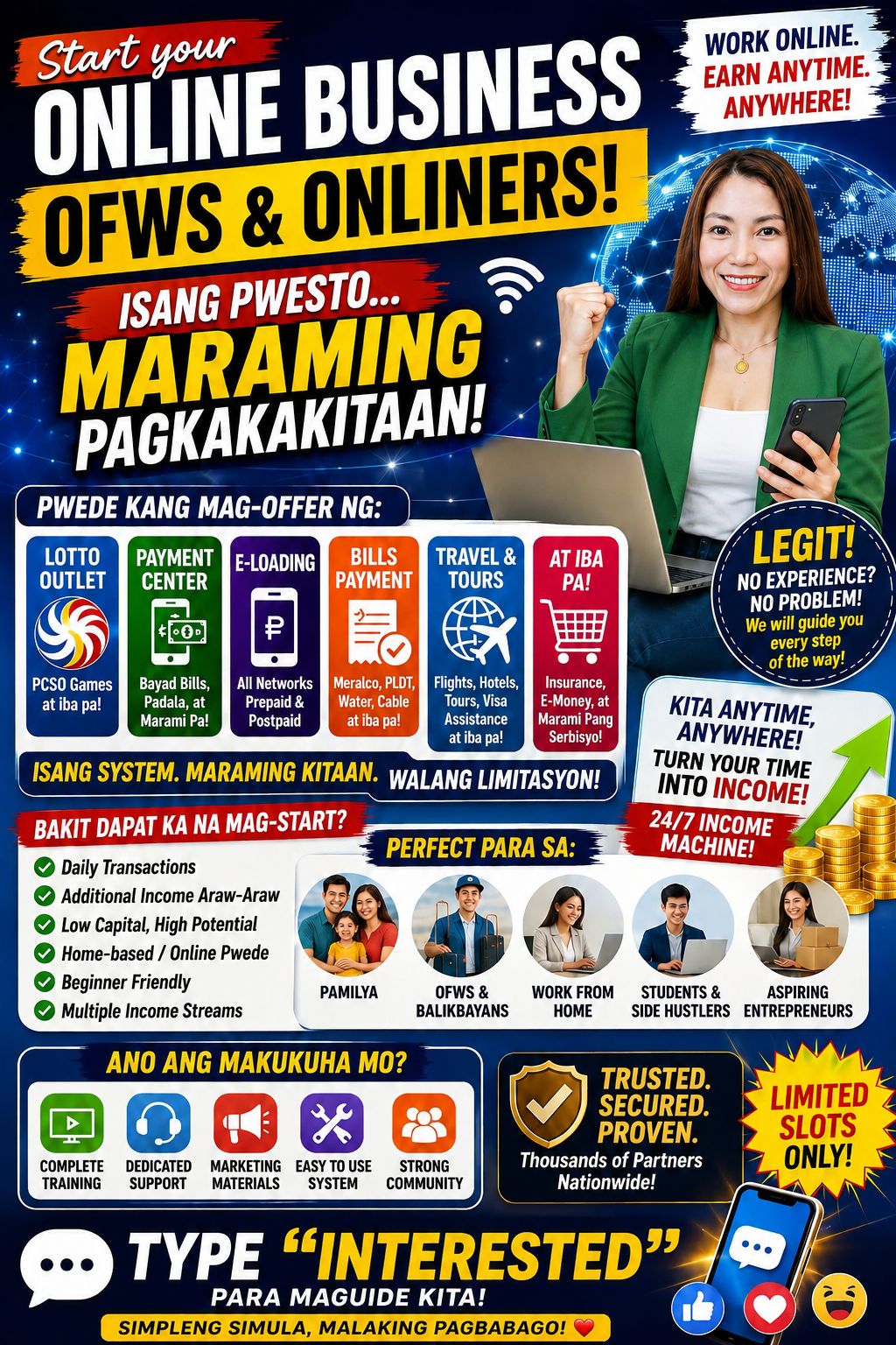 ALL in Negosyo Payment & Travel HUB Facebook ad: OFW ka ba o naghahanap ng extra income…