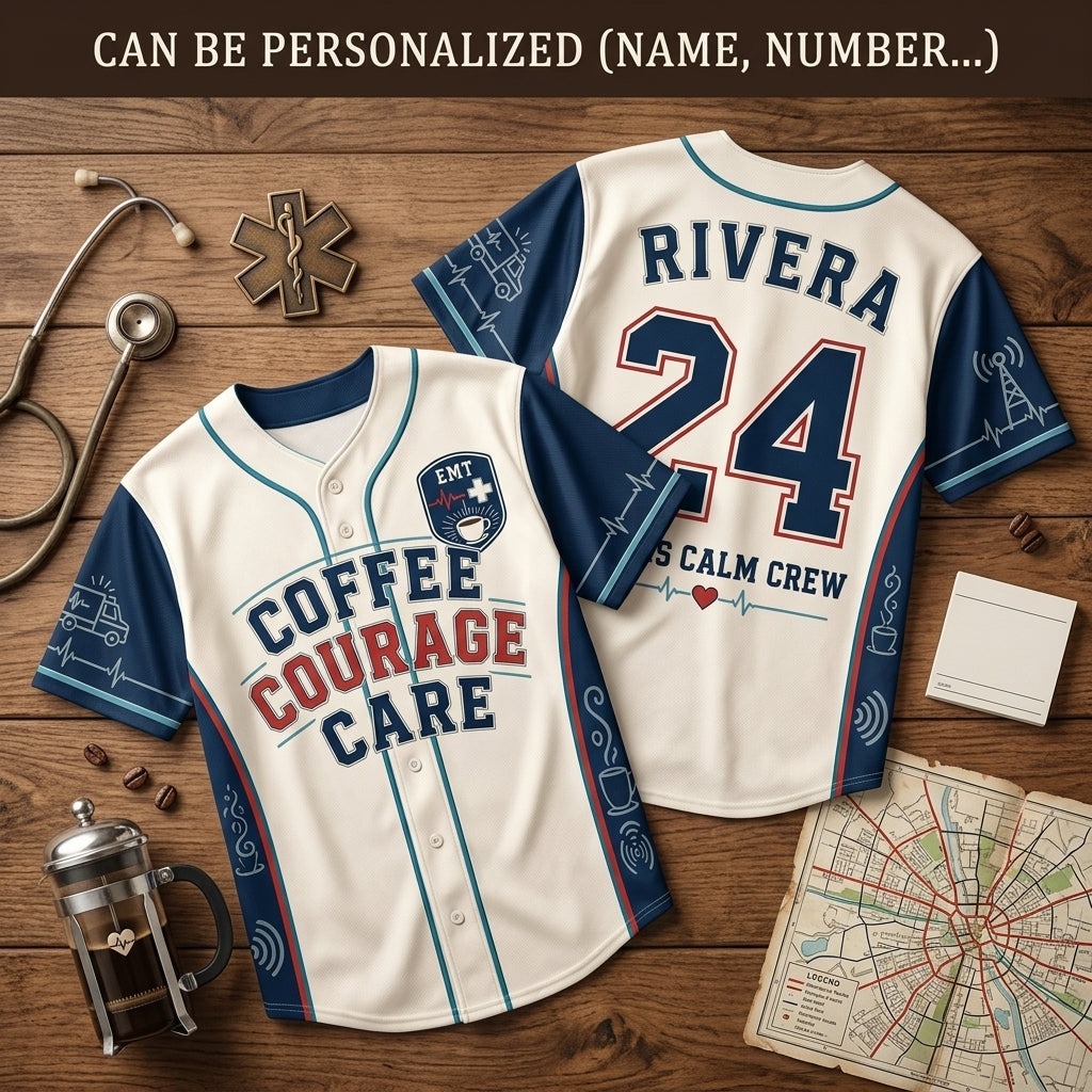 Art Bluei Facebook ad: Personalized EMT Baseball Jersey - Custom Name & Number…