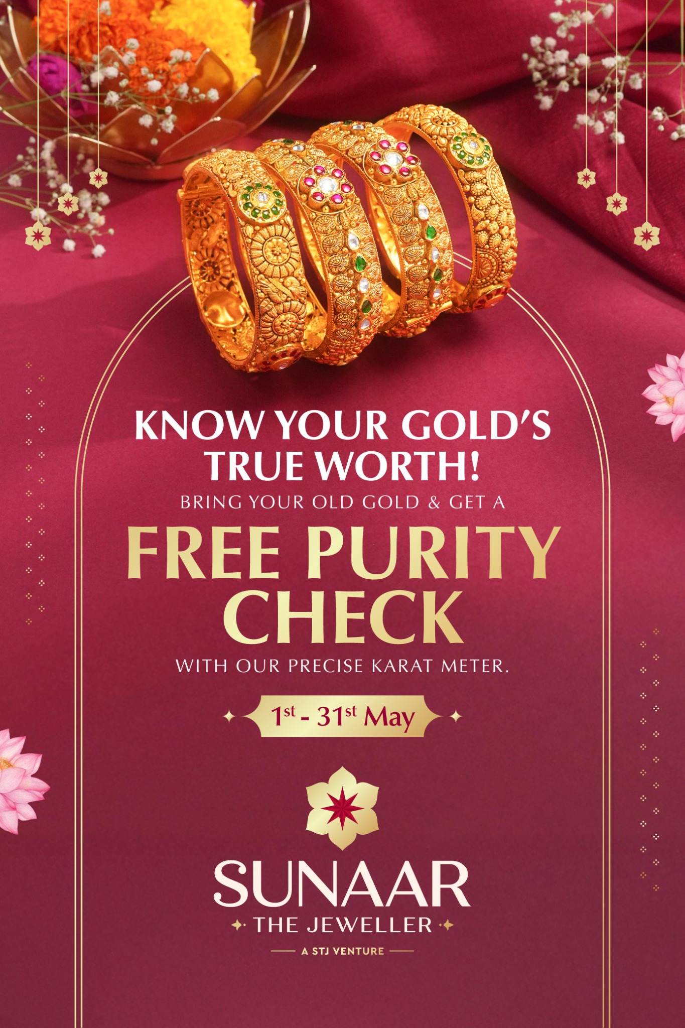 Sunaar - The Jeweller Facebook ad: Free Gold Purity Check At Sunaar The Jeweller