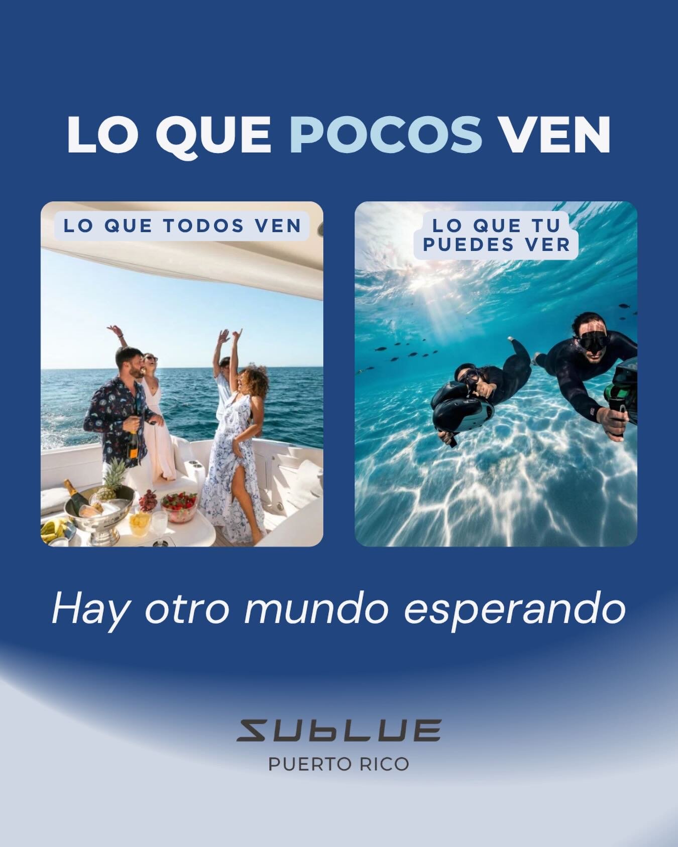 Sublue Puerto Rico Facebook ad: Hay un mar que todos conocen.