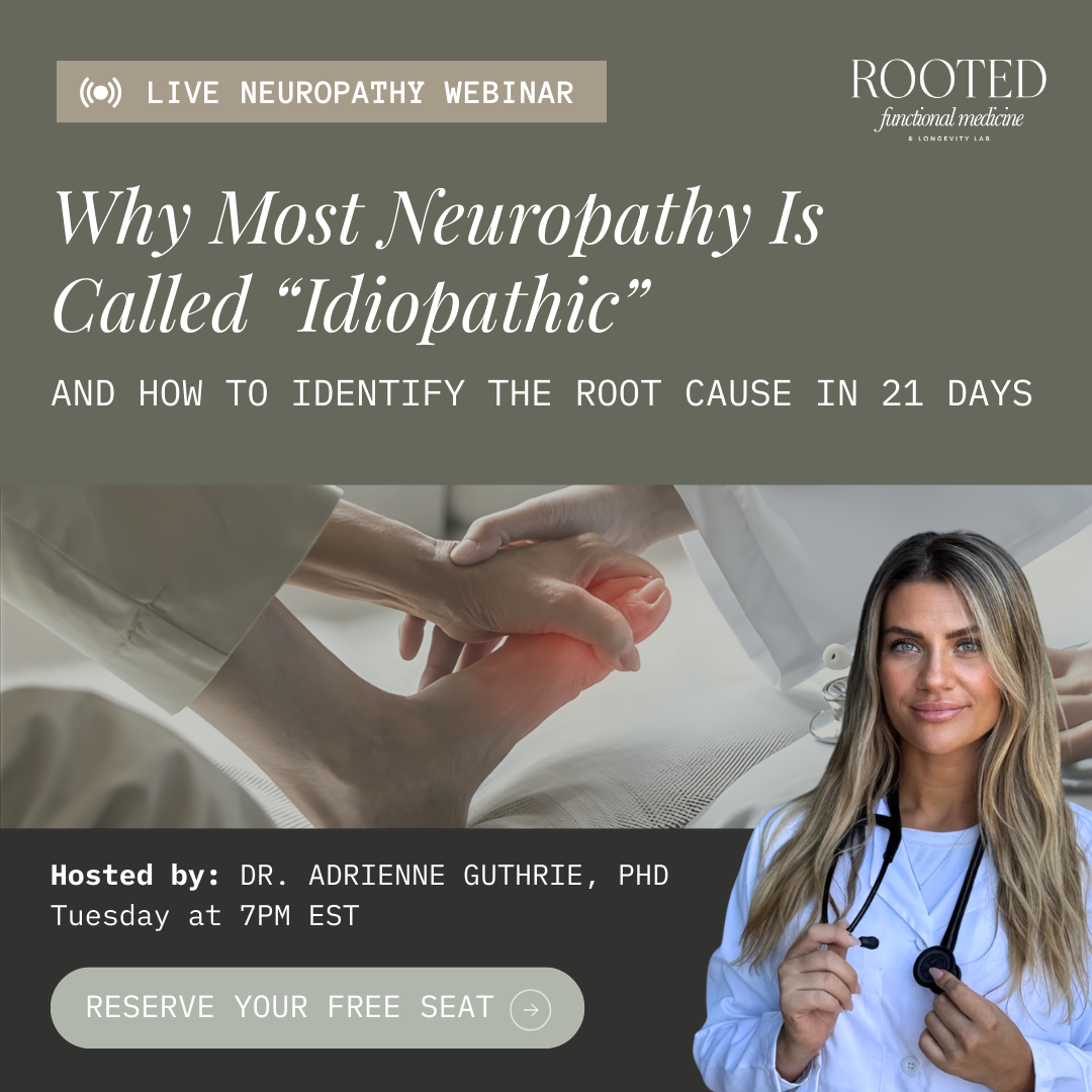 Rooted Functional Medicine Facebook ad: Neuropathy Sufferers: Improve Symptoms Without Medications…