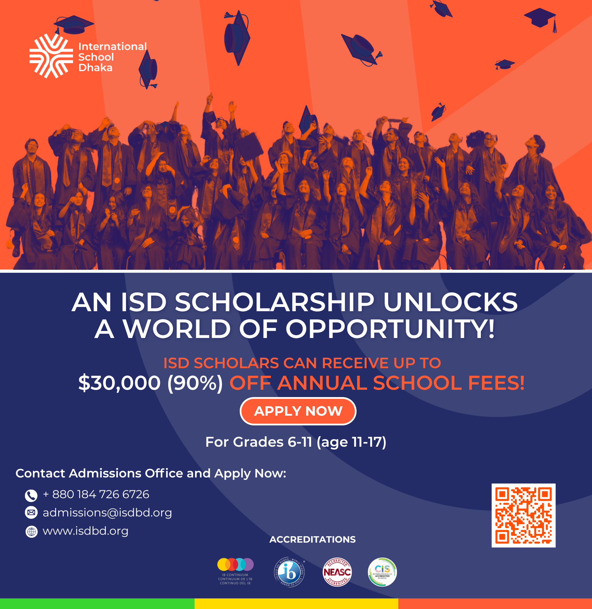 International School Dhaka Facebook ad: Unlock a world of opportunities with an ISD…