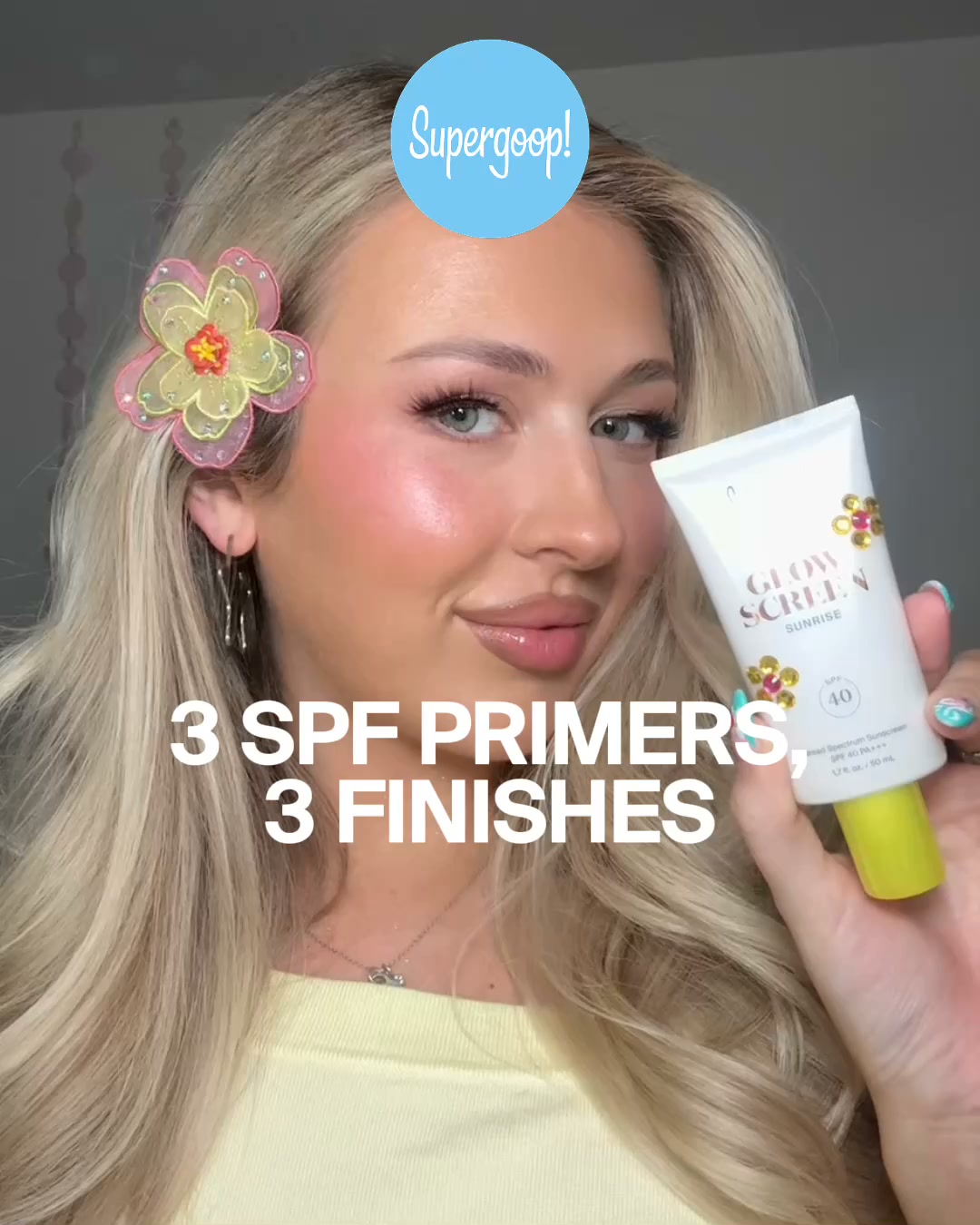 Supergoop Facebook ad: Primed for now, protected for later!