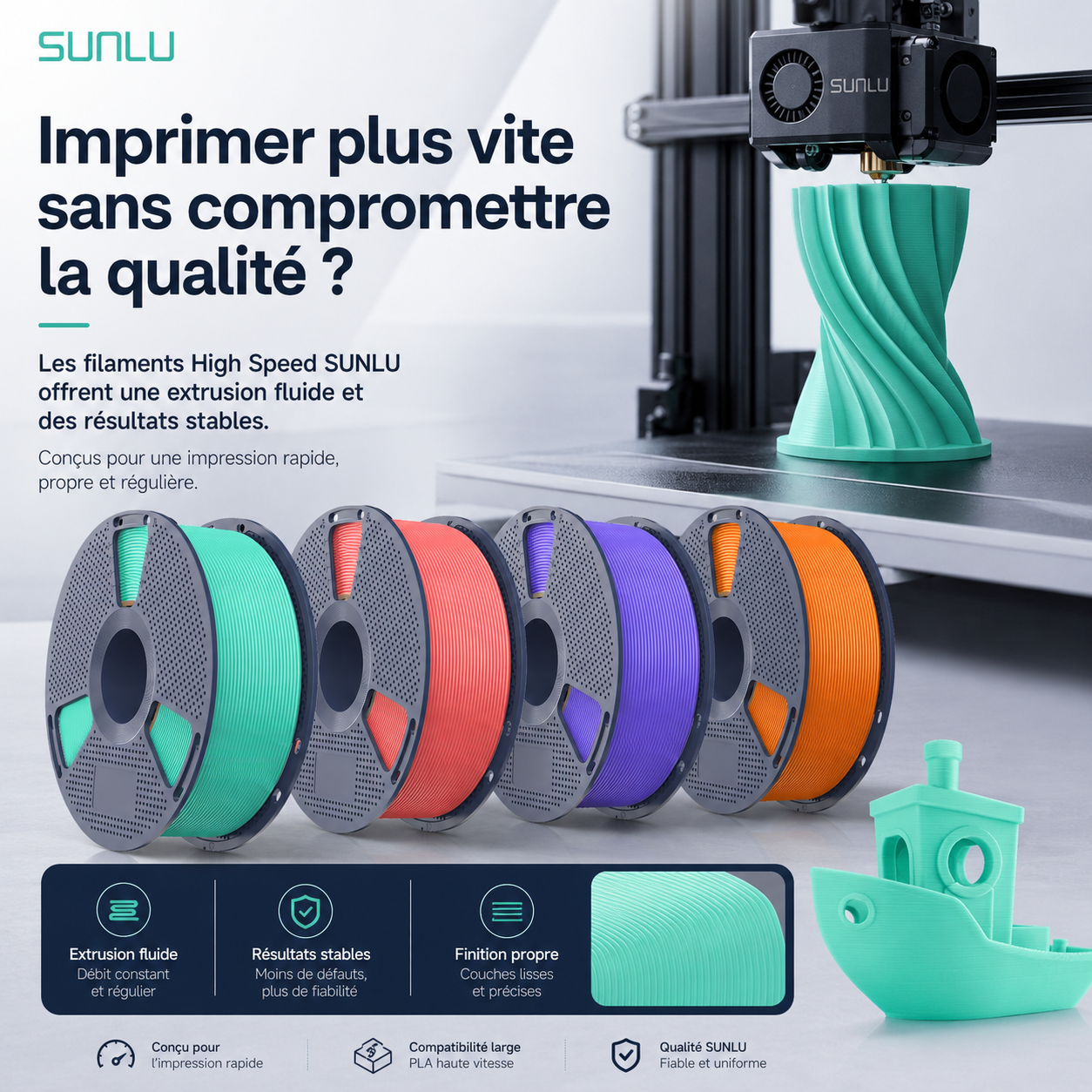SUNLU FR Facebook ad: La haute vitesse sans compromis