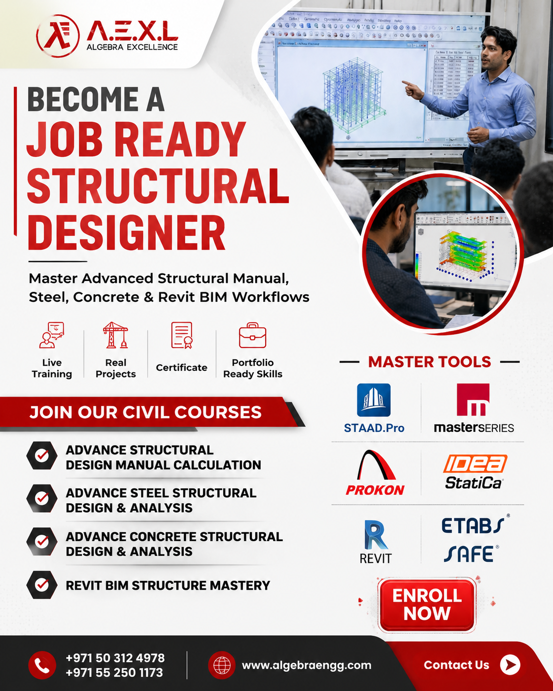 Algebra Excellence Facebook ad: Become a Job-Ready Structural Designer