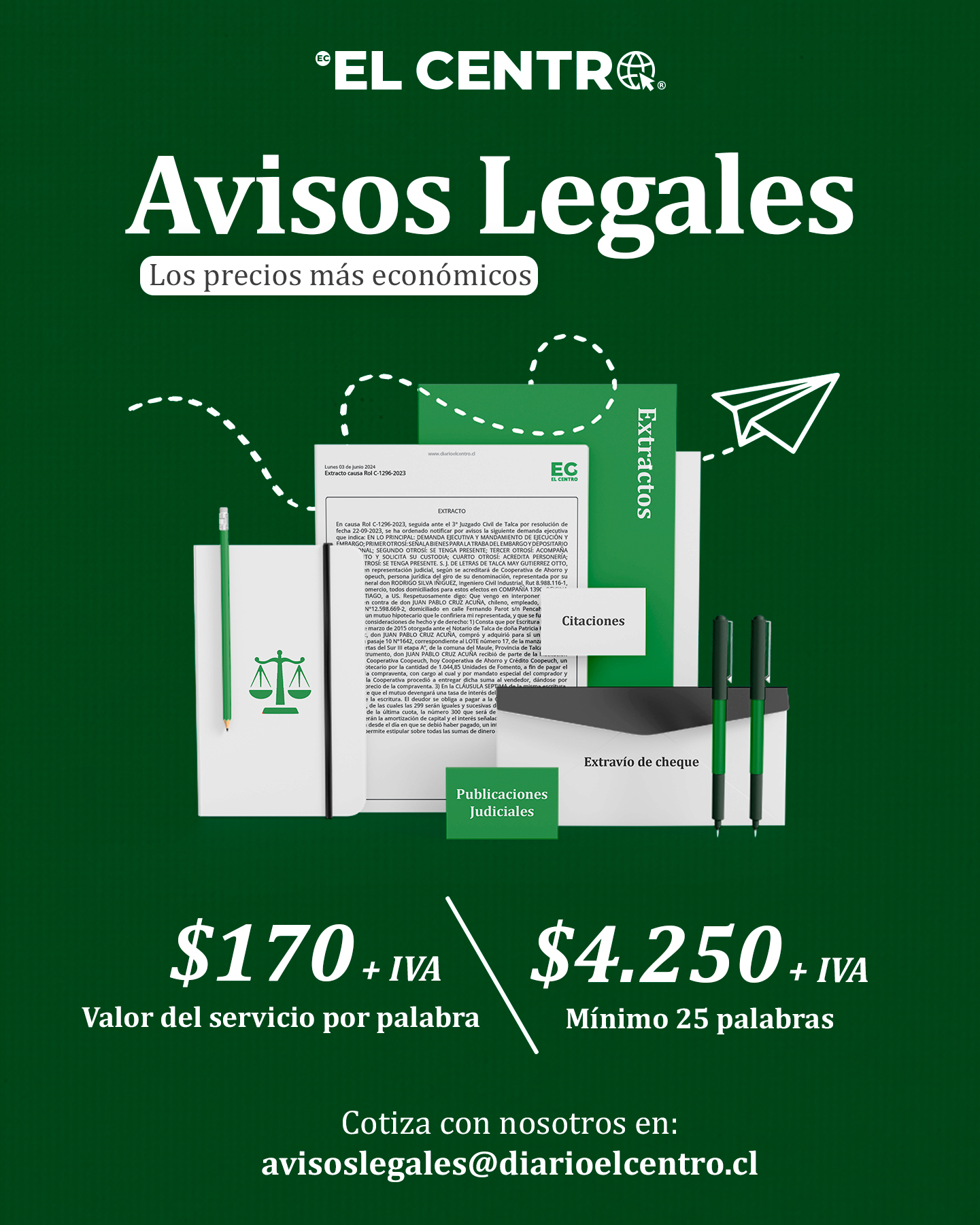 elcentro.cl Facebook ad: Avisos Legales