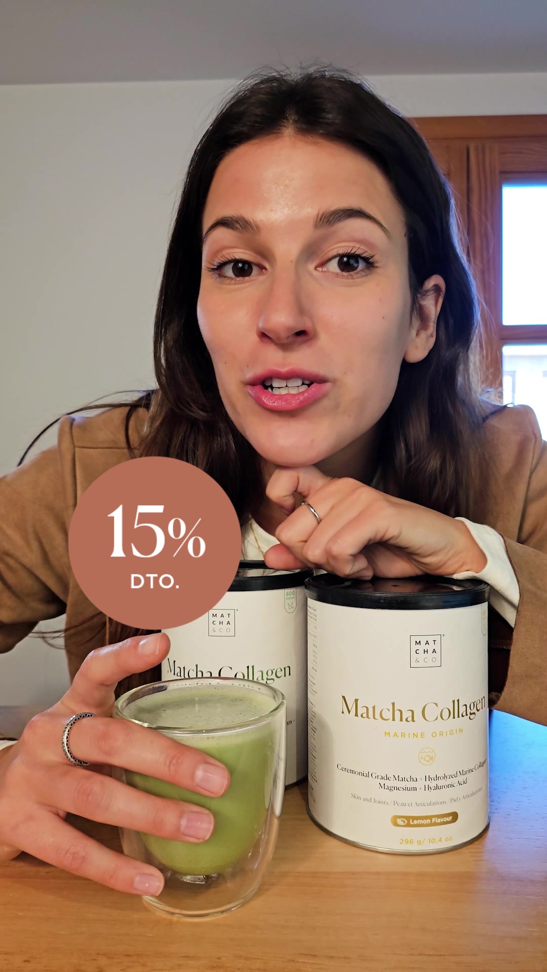 Matcha & CO Facebook ad: Colágeno Marino con Té Matcha, Magnesio y Ácido Hialurónico