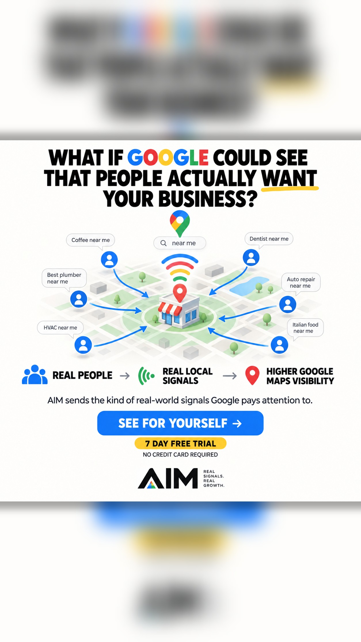 Aim Higher Facebook ad: We Give Google More Reasons To Rank Your Business Higher