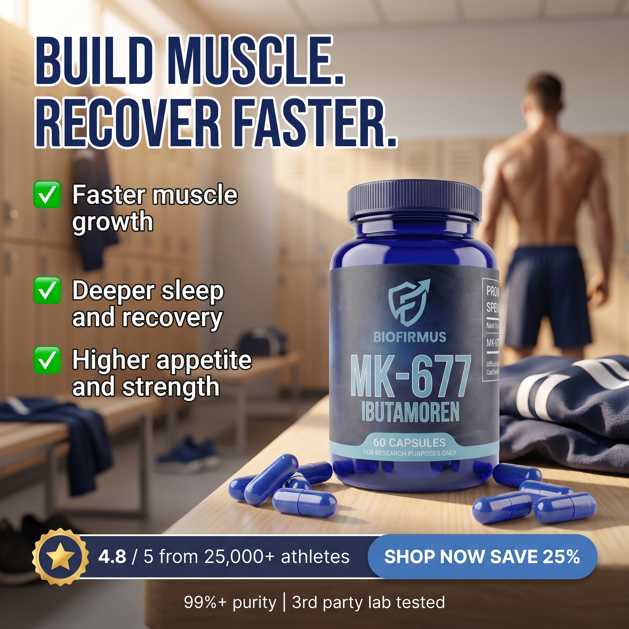 Biofirmus Facebook ad: Get Stronger, Recover Faster