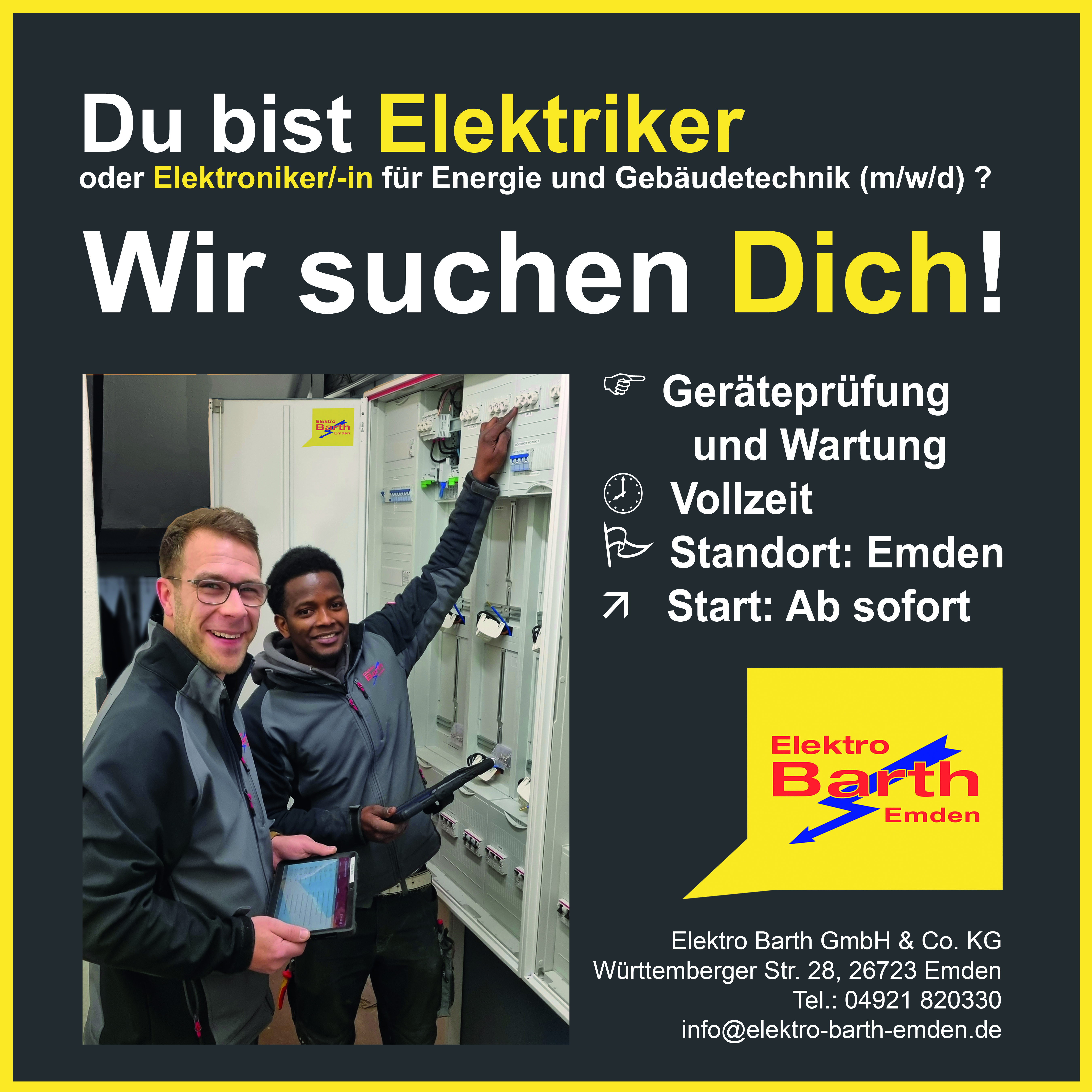 Elektro Barth GmbH & Co. KG Facebook ad: Job in Emden