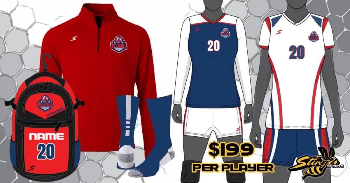 Stinger Sports Facebook ad: Custom Volleyball Uniform Packages