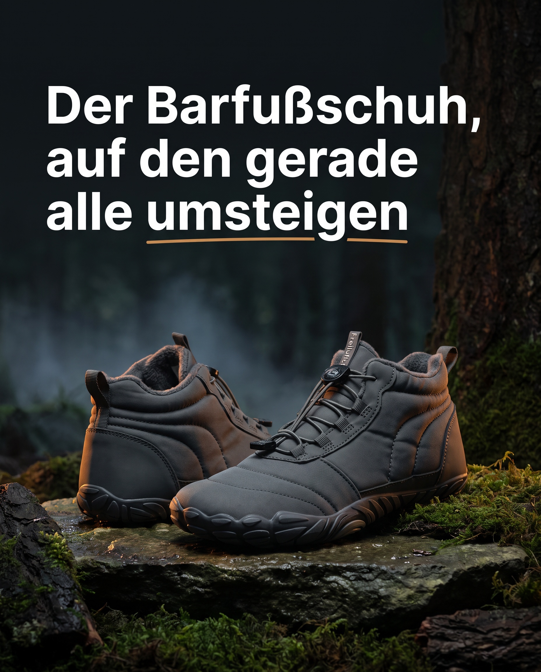Freiluftkind Facebook ad: Kepler: Barfußgefühl, das Regen und Kälte trotzt