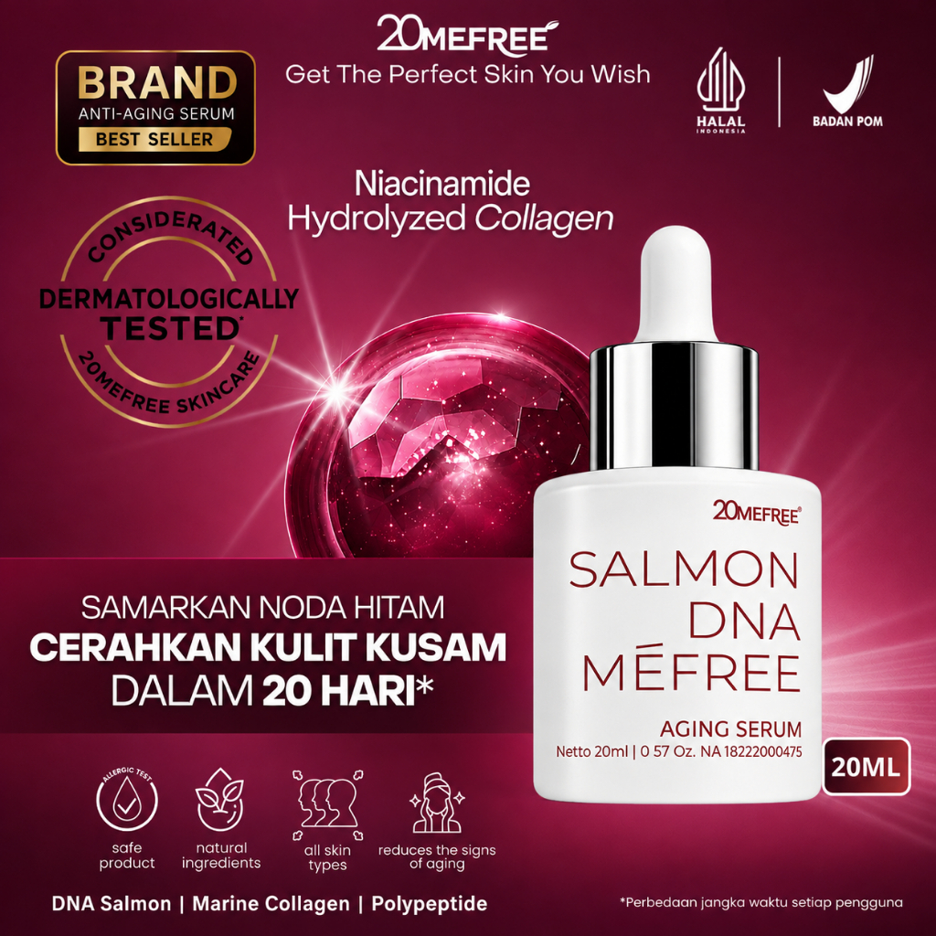 20mefree Facebook ad: Diskon! Diskon Serum Anti Aging DNA Salmon Samarkan…