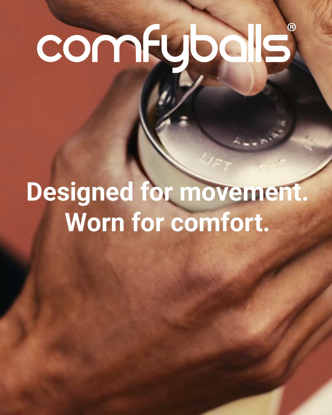 Comfyballs Facebook ad: Upplev komforten från Comfyballs.