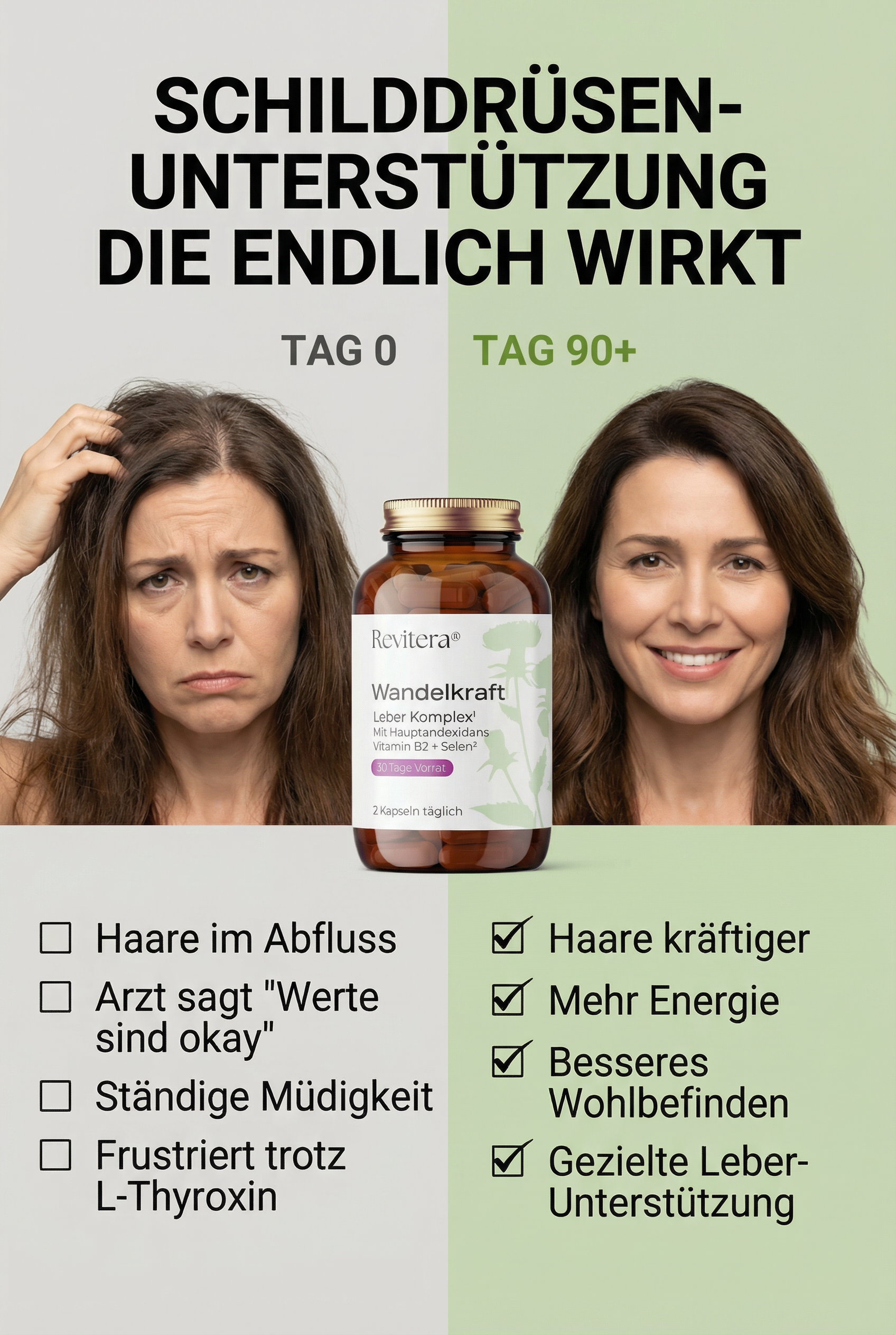 Apothekenblatt Facebook ad: Euthyrox löst das Haarproblem nicht.