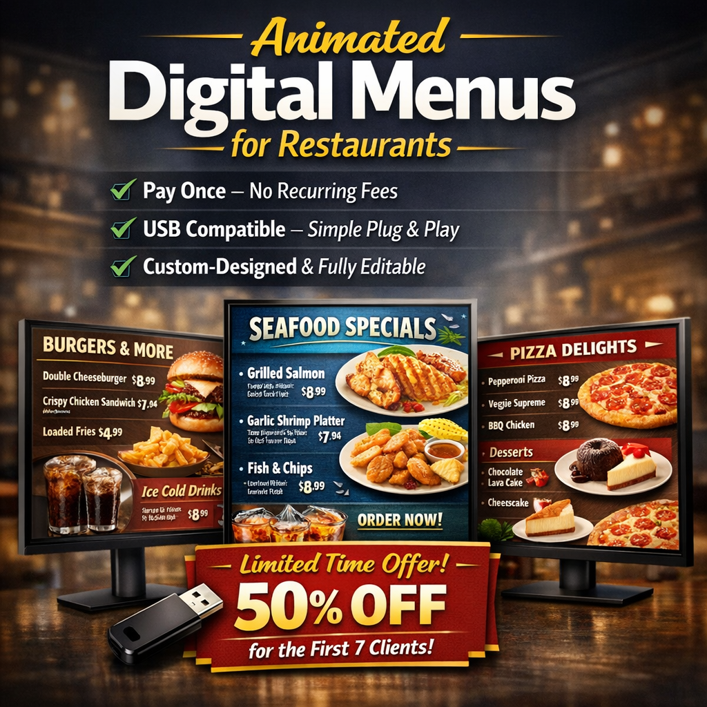 Global Digital Click Facebook ad: Sell more with a digital menu