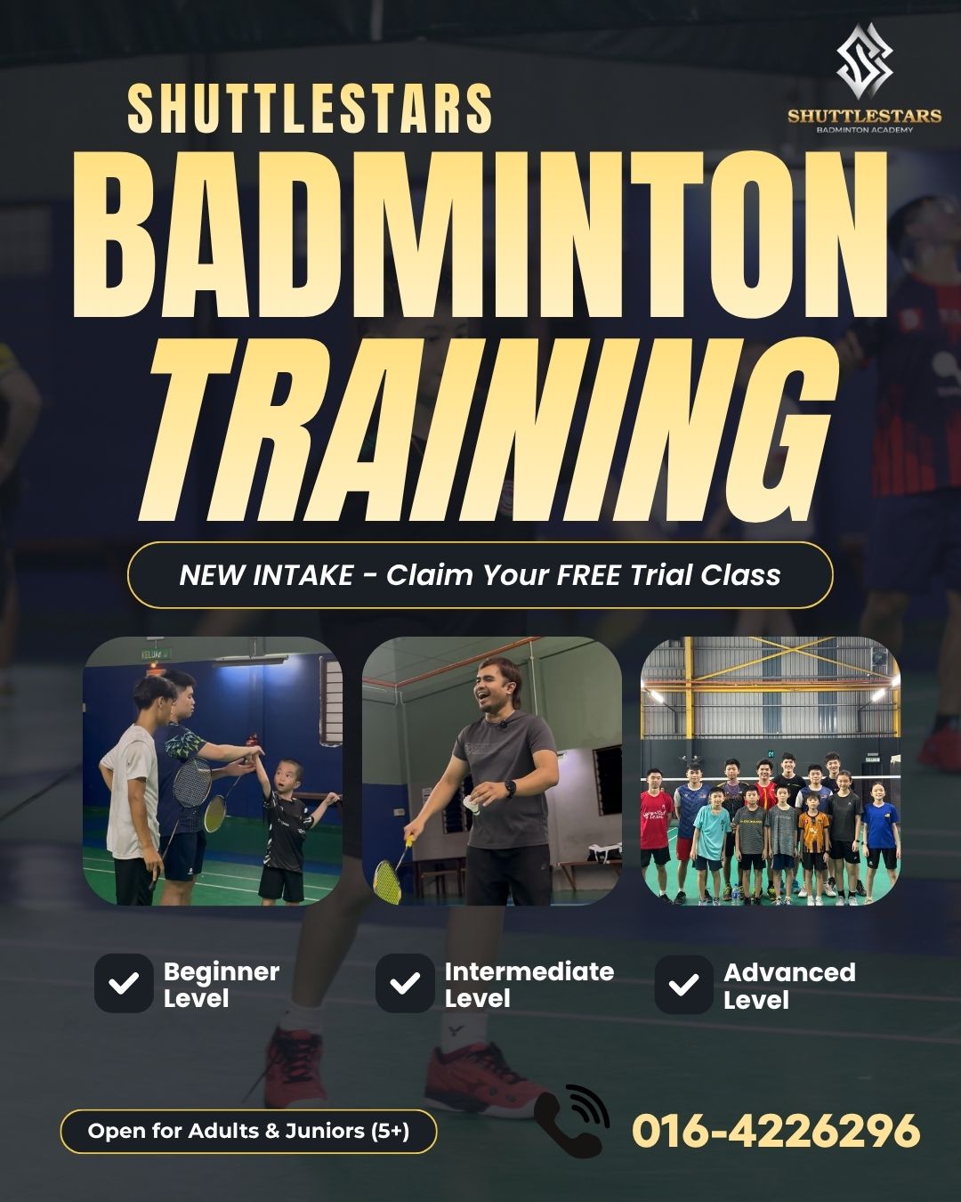 ShuttleStars Badminton Academy Facebook ad: Chat with us