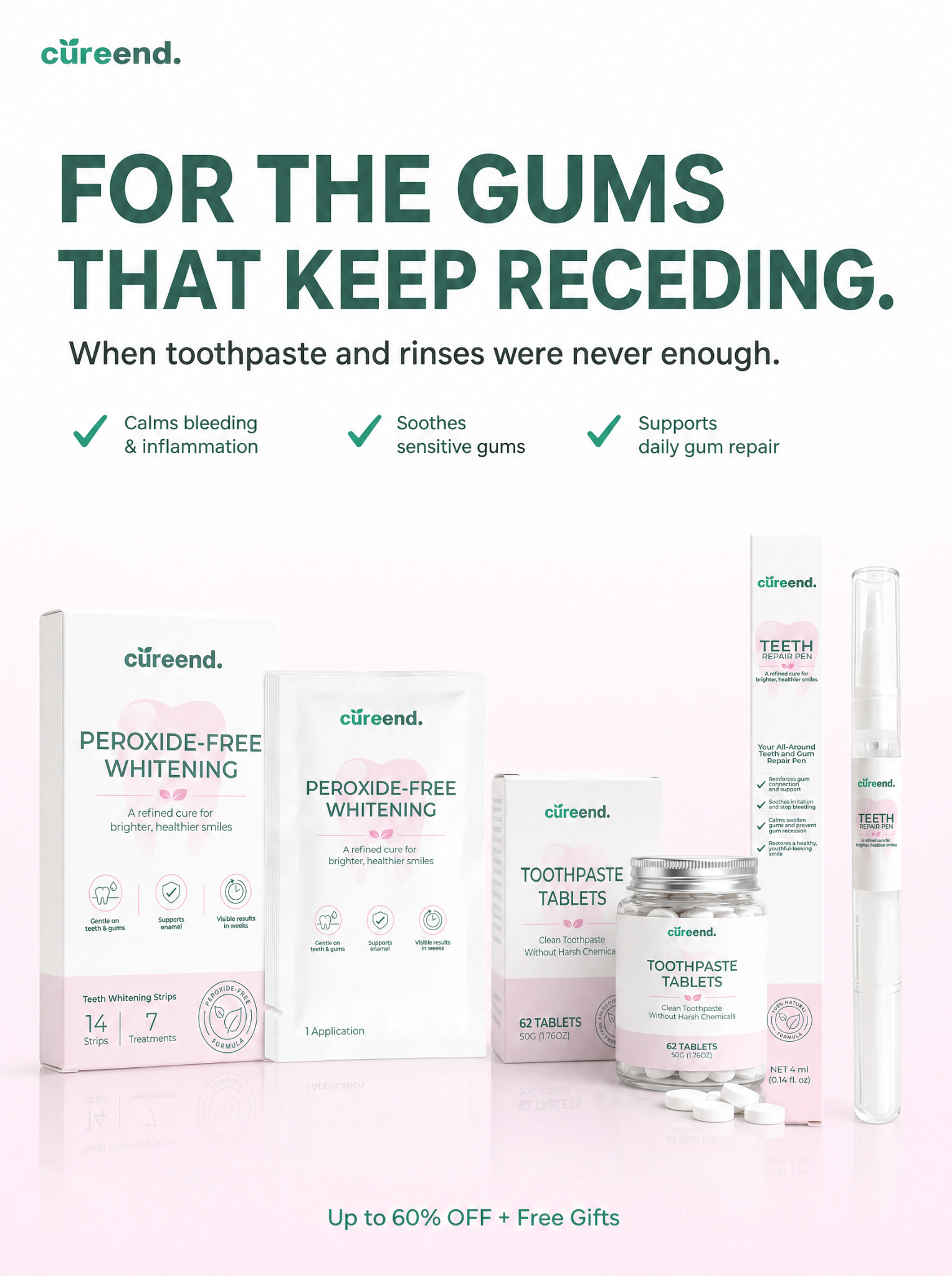 Cureend Facebook ad: Shop Cureend Gum Care, Up To 60% OFF
