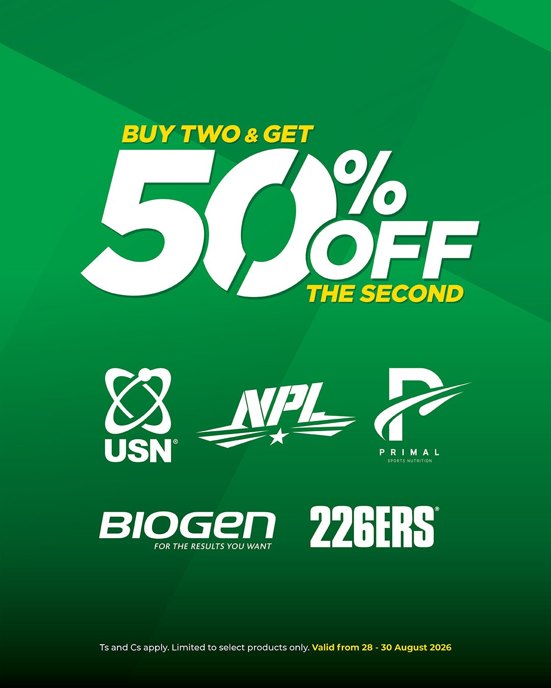 Dis-Chem Living Fit Facebook ad: Buy two, save big on the sports nutrition…