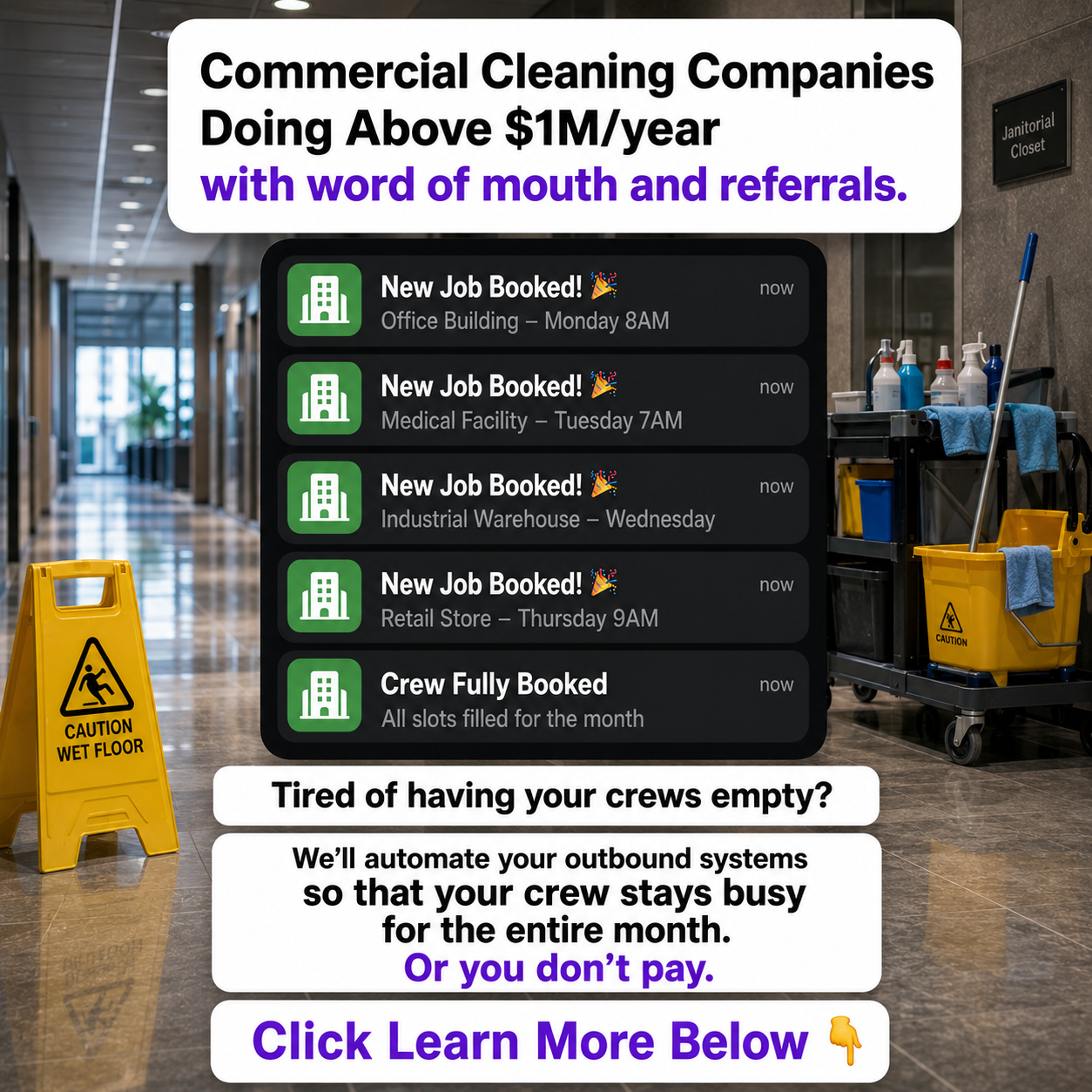 Search Bookings Now Facebook ad: The System Commercial Cleaners Are Using to Sign $50K in…