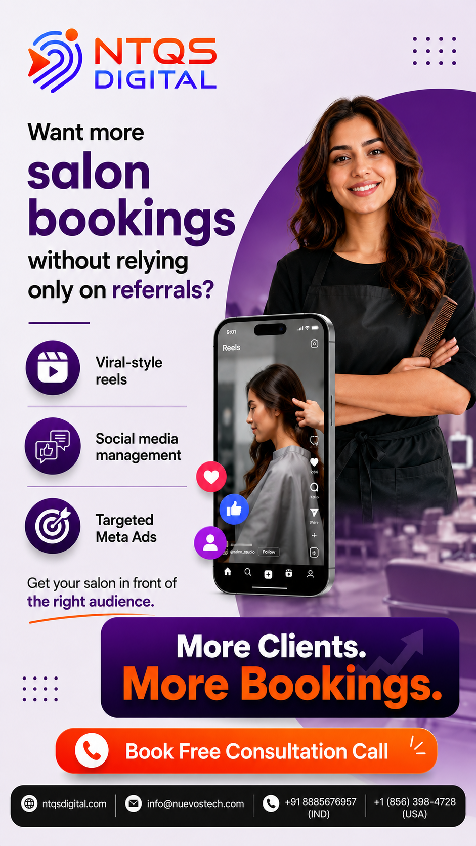 NTQS Digital Facebook ad: Grow Your Salon Faster