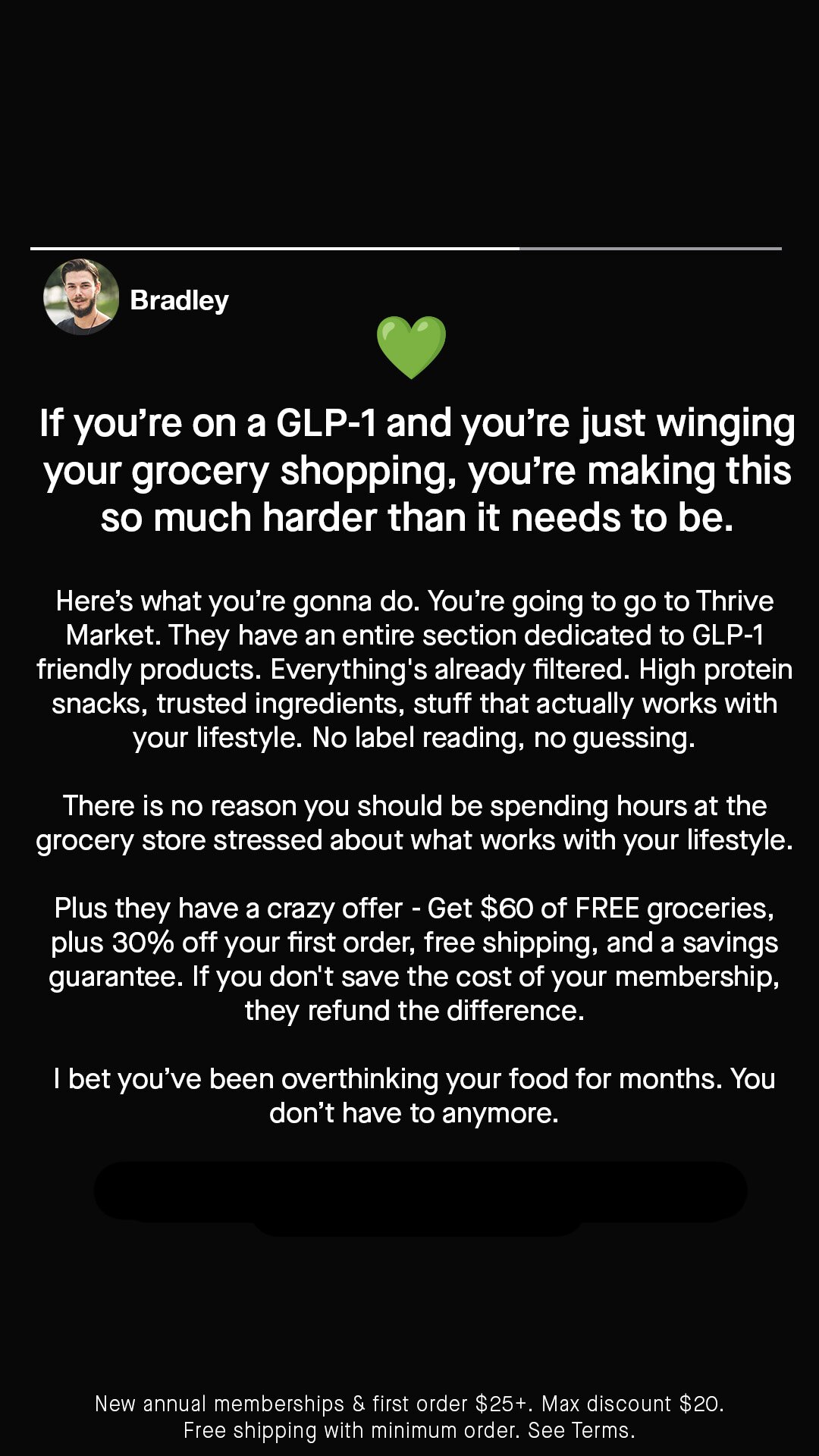 Thrive Market Facebook ad